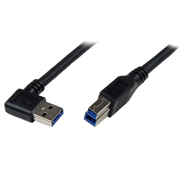 StarTech.com SuperSpeed USB 3.0 Kabel A auf B rechts gewinkelt 1 m Schwarz