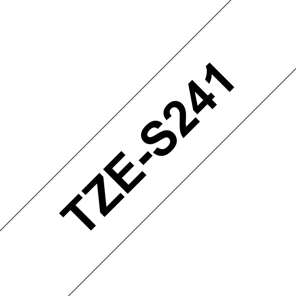 TZE-S241 LAMINATED TAPE M 8M 8M BLACK ON WHITE EXTRA-STRONG