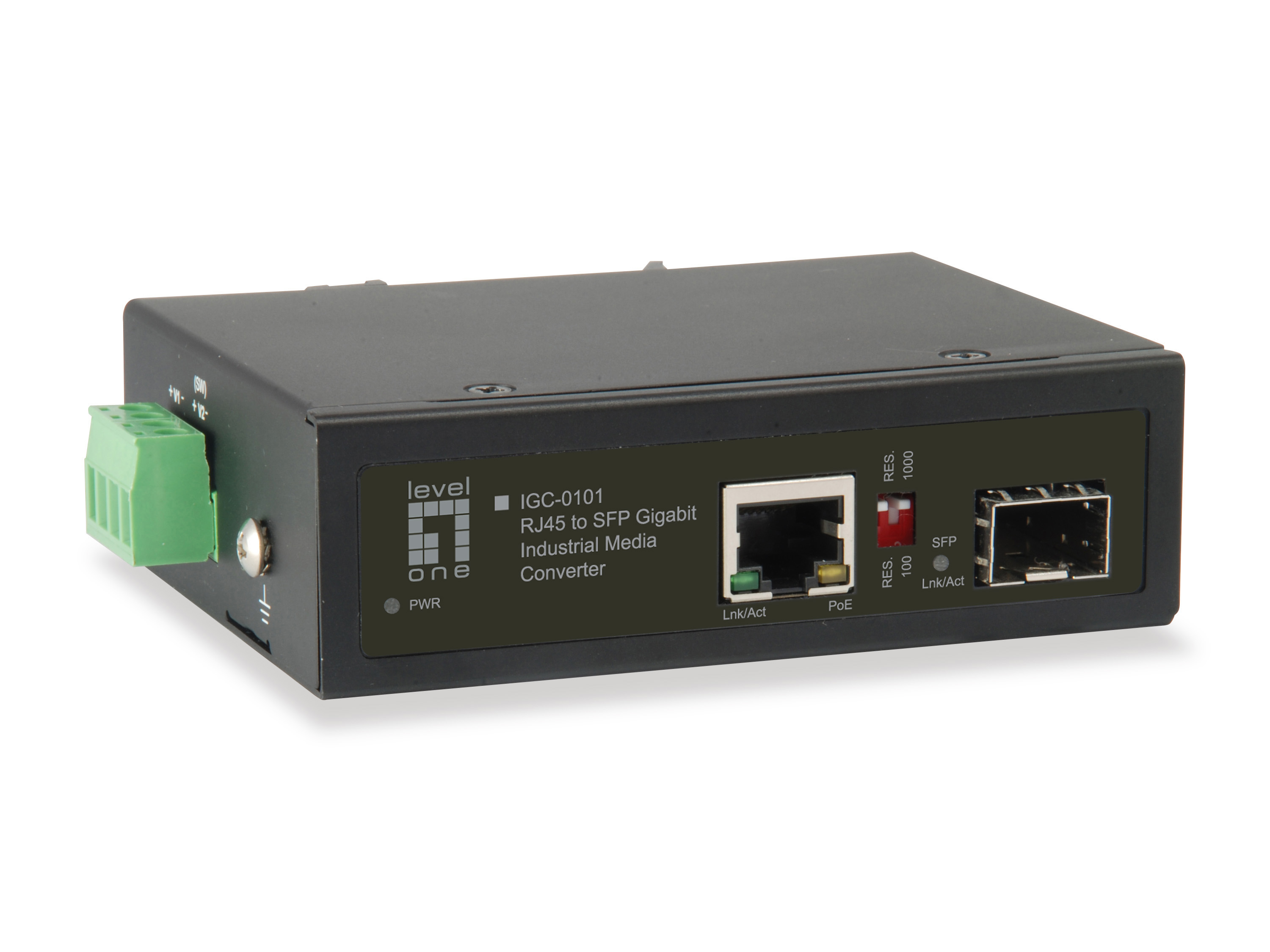 LevelOne Media Konverter RJ45->SFP GE PoE/Industrial