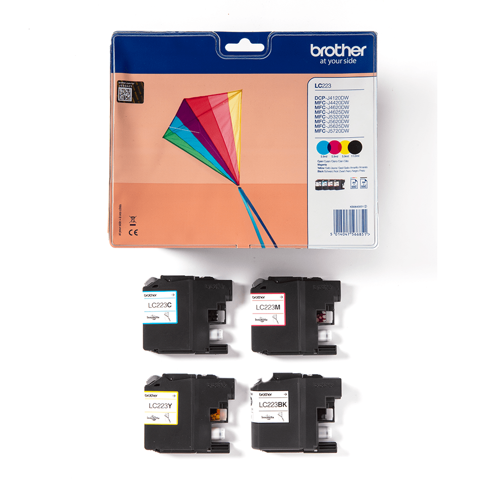 brother LC-223BK/C/M/Y schwarz, cyan, magenta, gelb Druckerpatronen, 4er-Set