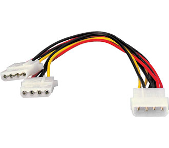 Equip SATA Stromkabel 2x5.25->5.25 Bu/St 0.20m schwarz Polybeutel