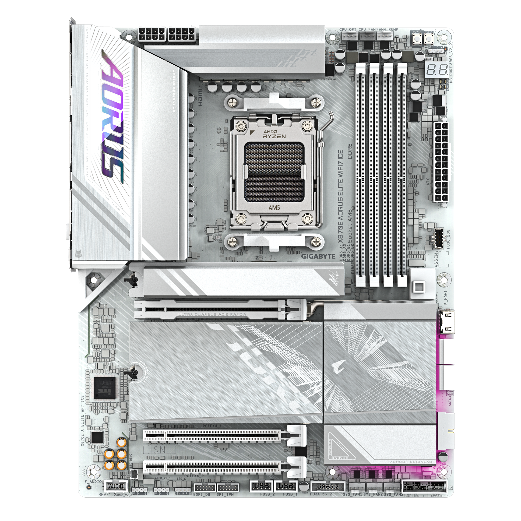 GIGABYTE X870E A ELITE WF7 ICE AM5 4xDDR5 4xM.2 4xSATA