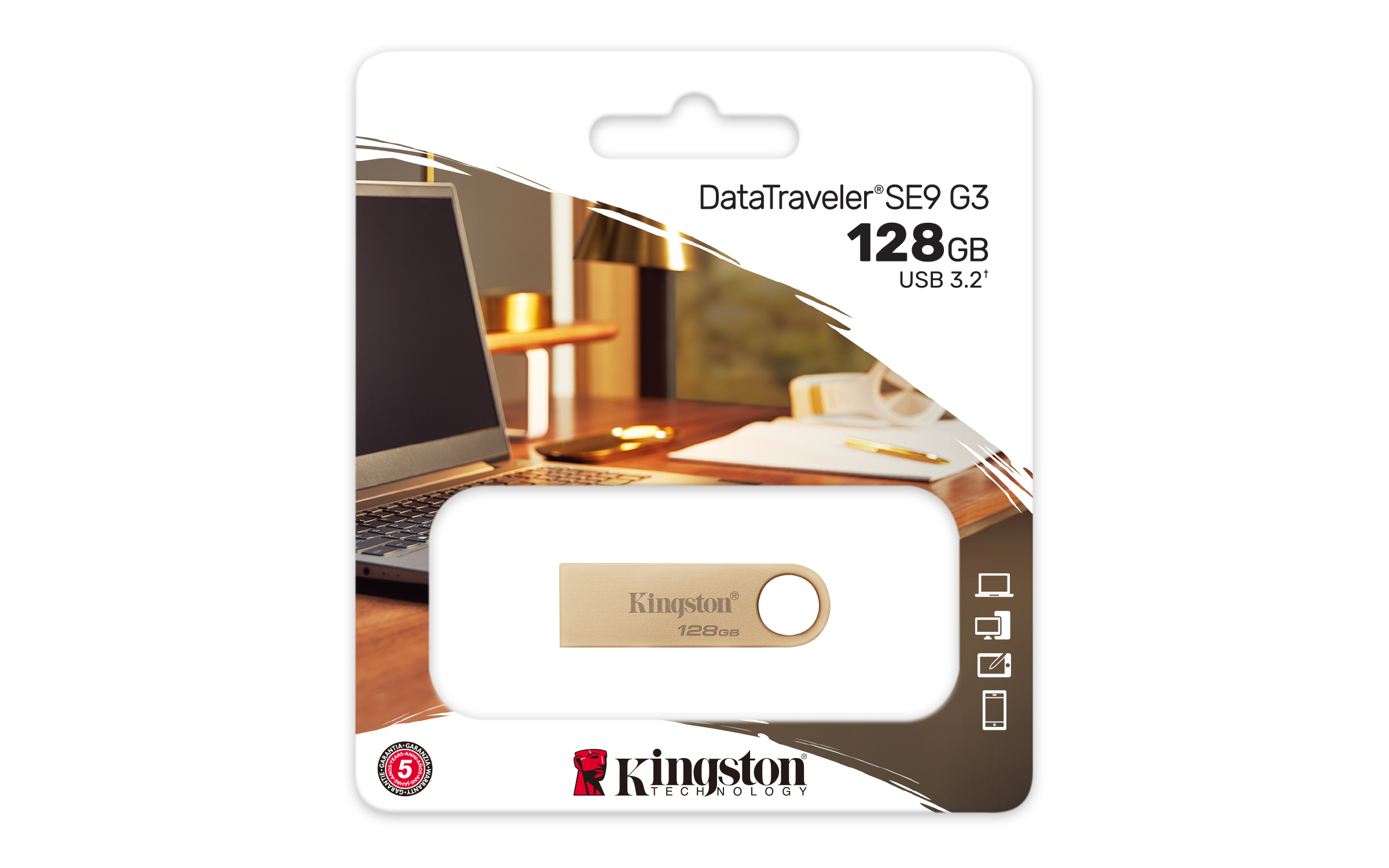 KINGSTON 128GB 220MB/s Metal USB 3.2 Gen 1 DataTraveler SE9 G3