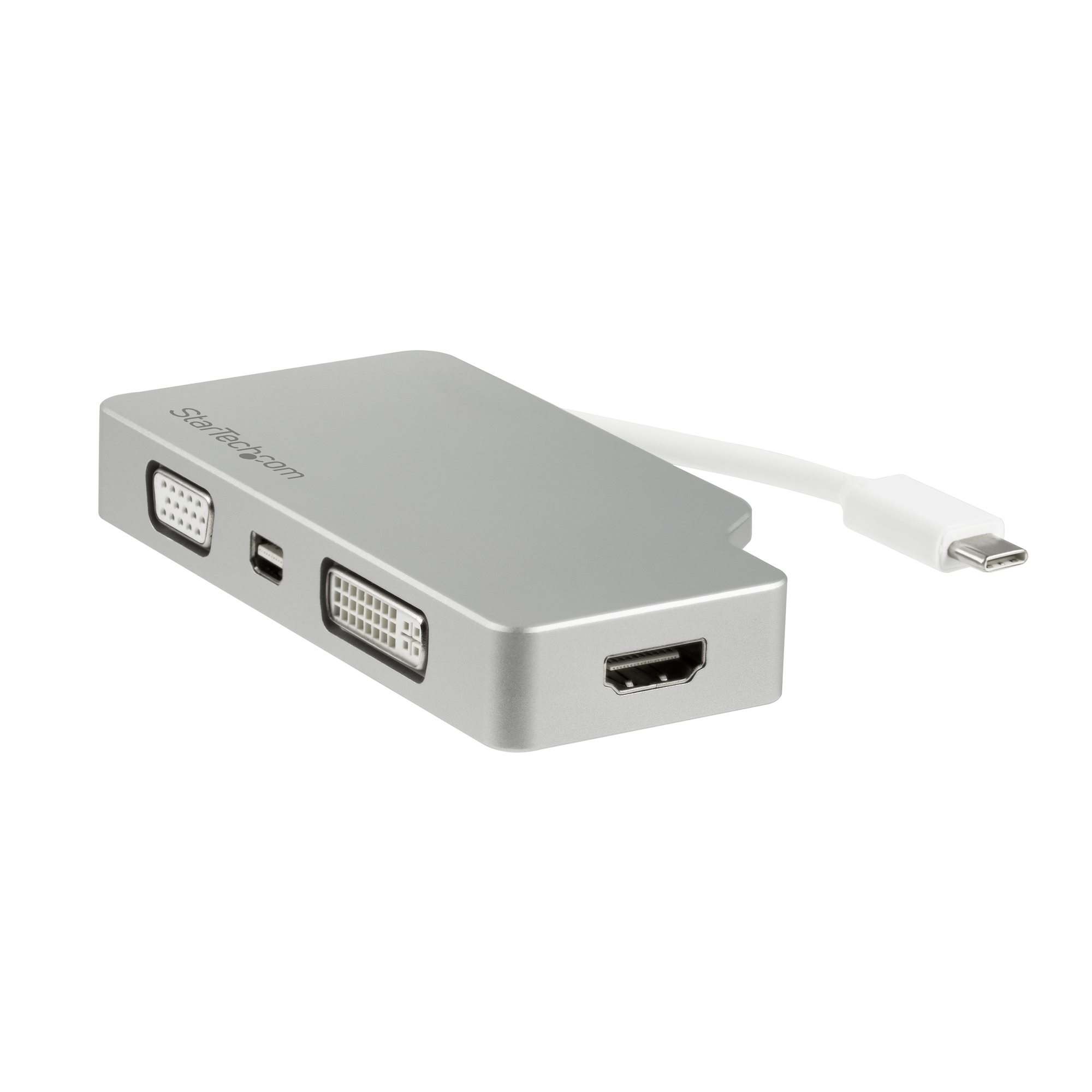 STARTECH.COM Aluminium Reise A/V Adapter 4-in-1 USB-C auf VGA, DVI, HDMI oder mDP - USB Type-C Adapter - 4K