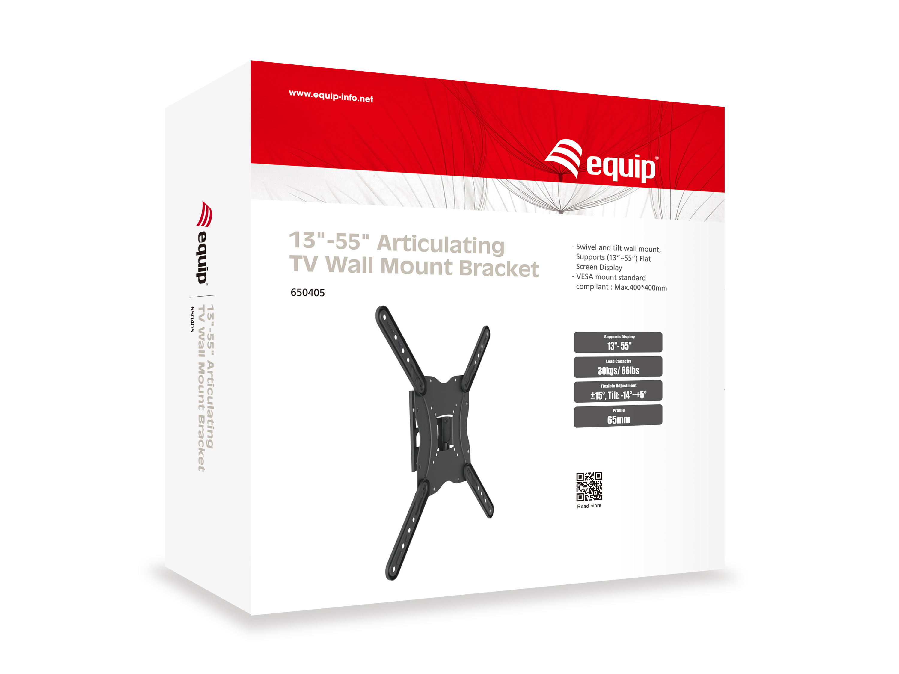 Equip Wandhalterung 23-55/1TFT gelenkig 1Gelenk 30Kg sw retail