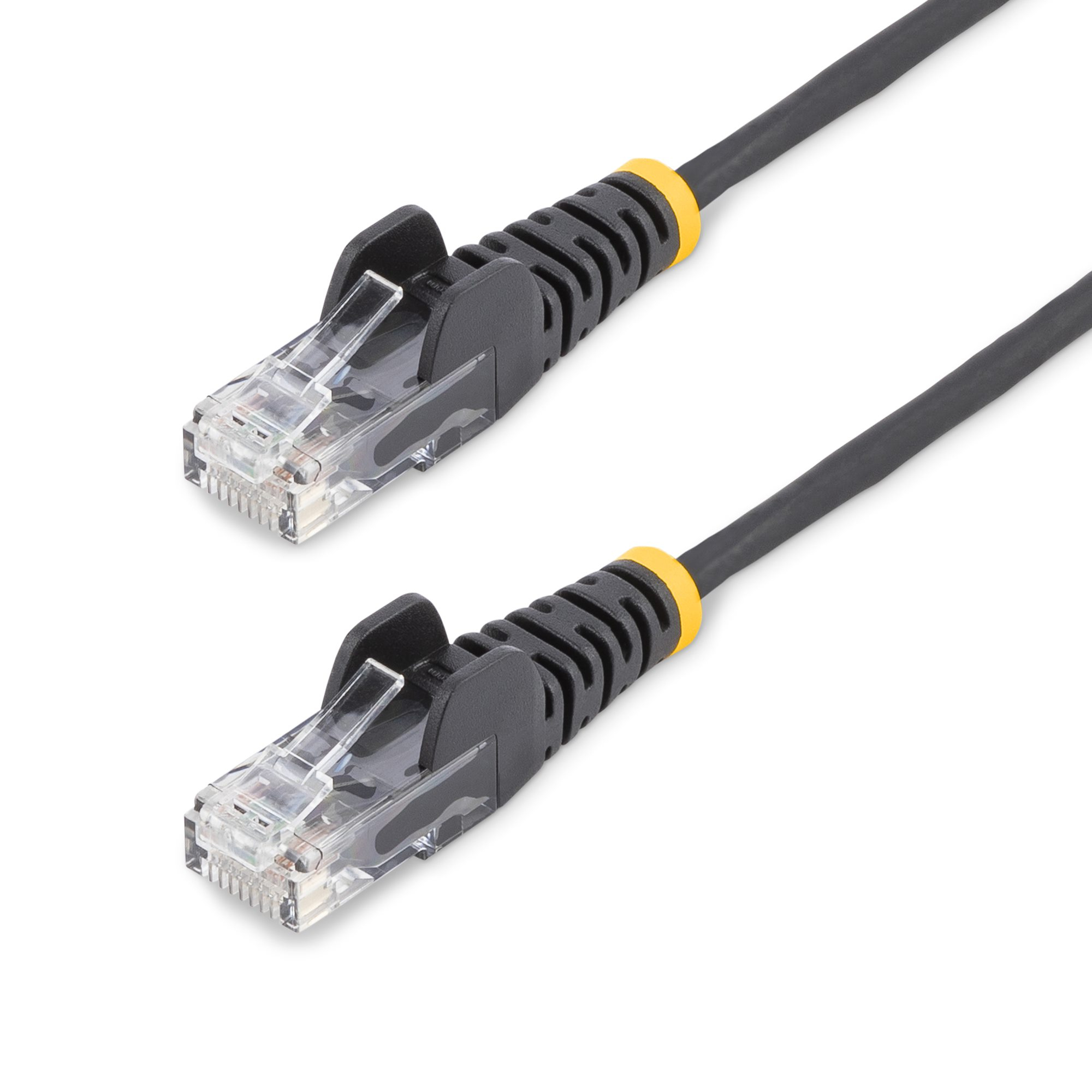 STARTECH.COM 15m Schwarzes Schlankes CAT6-Ethernet-Kabel Snagless RJ45 LSZH 28AWG Reines Kupfer Patchkabel/Netzwerkkabel