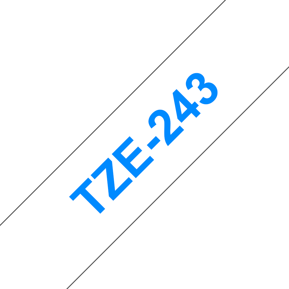 brother Schriftband TZe-243 TZE243, 18 mm, blau auf weiß, 1 St.