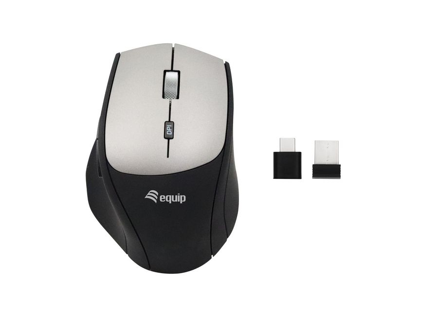 Equip Ergonomische Maus USB-A/-C Adapter Rechts schwarz