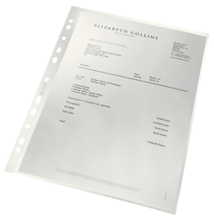 LEITZ Prospekthüllen recycle 4791 DIN A4 transparent genarbt 0,10 mm, 100 St.