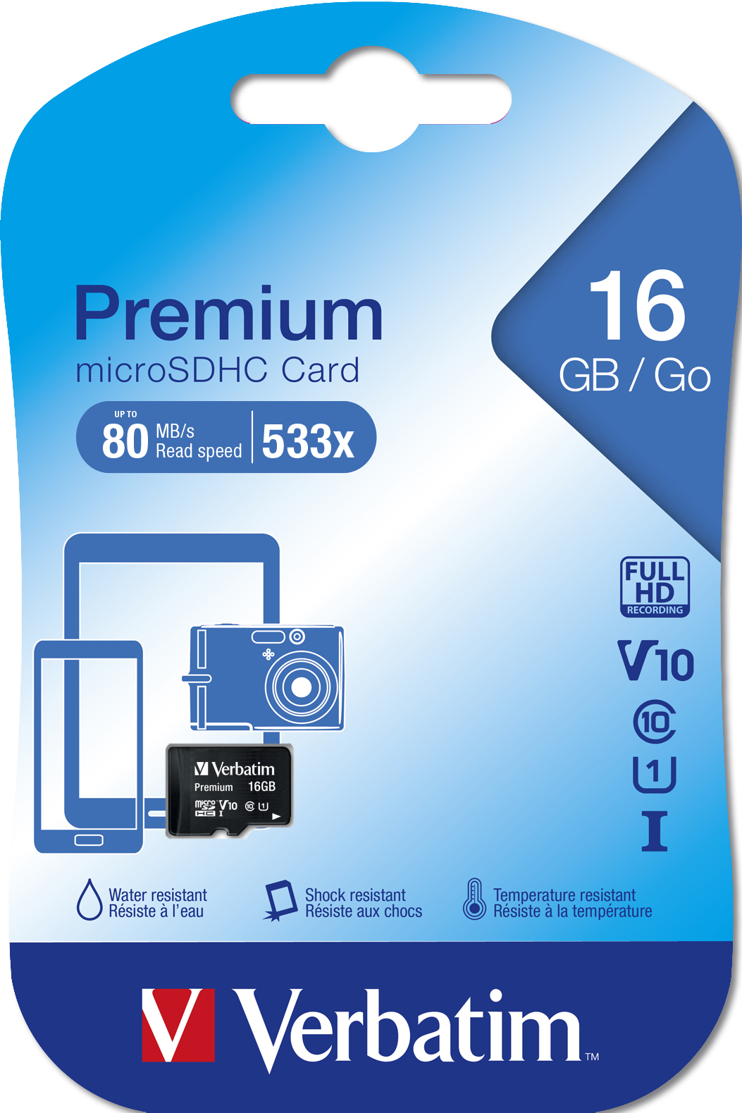 Verbatim Premium MicroSDHC Karte 16 GB Klasse 10