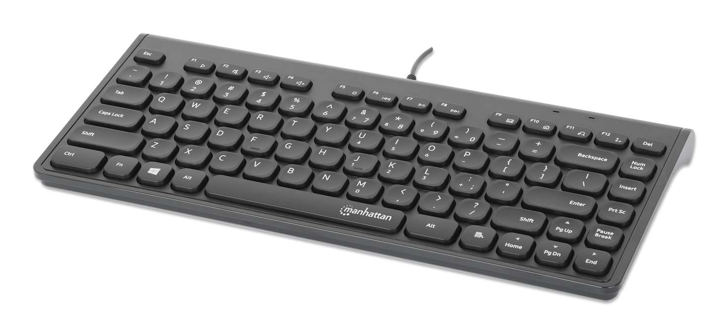 MANHATTAN Slim USB Mini-Tastatur 1.5m Kabel schwarz