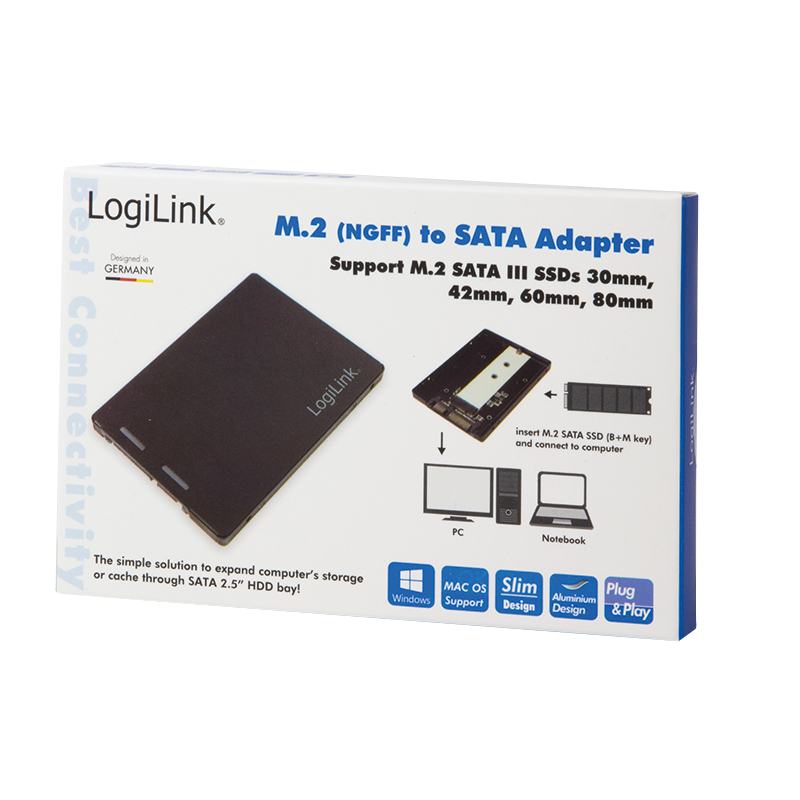 Logilink Adapter M.2(NGFF) auf Sata Einbaurahmen