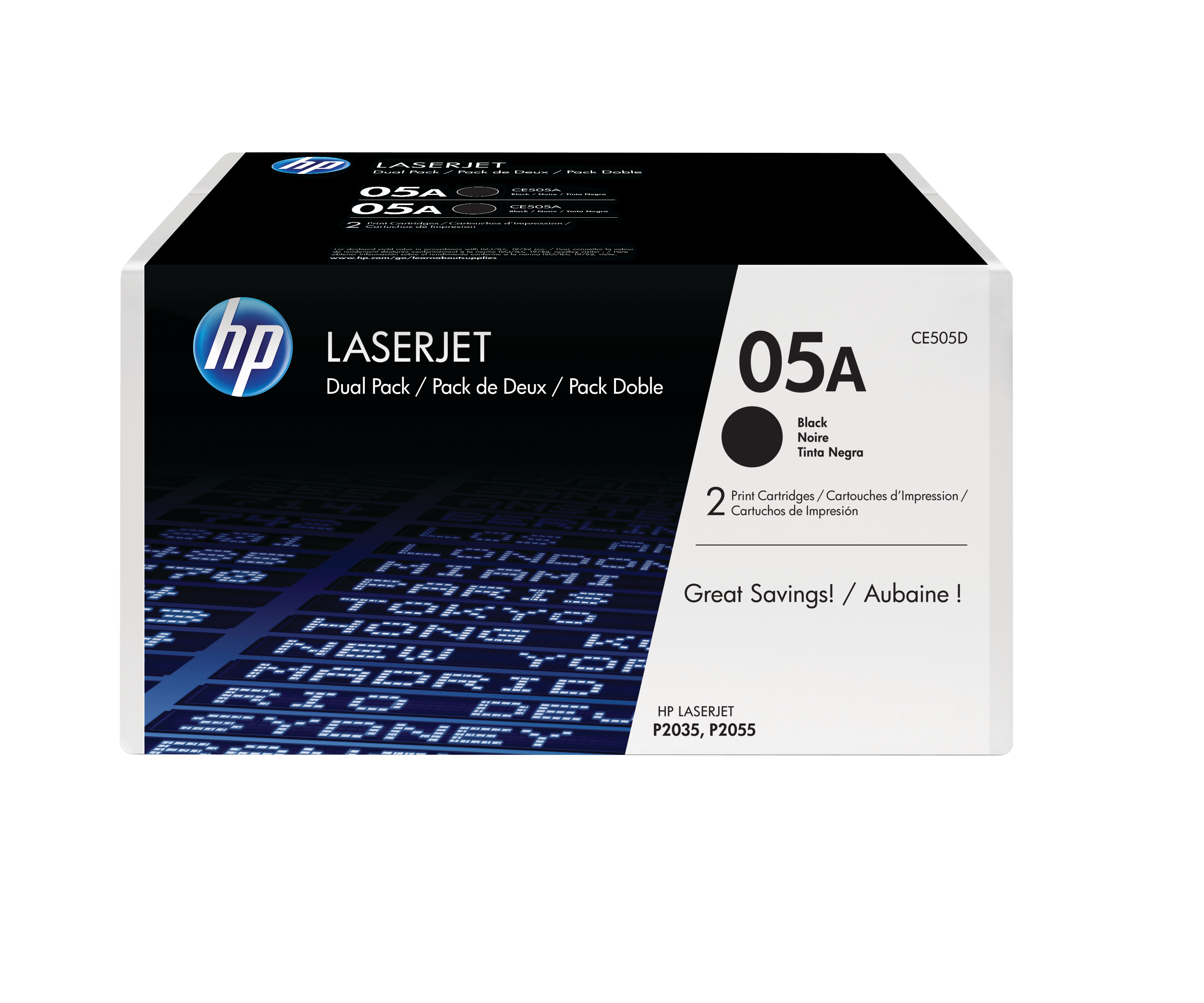 HP 05A (CE505D) schwarz Tonerkartuschen, 2er-Set