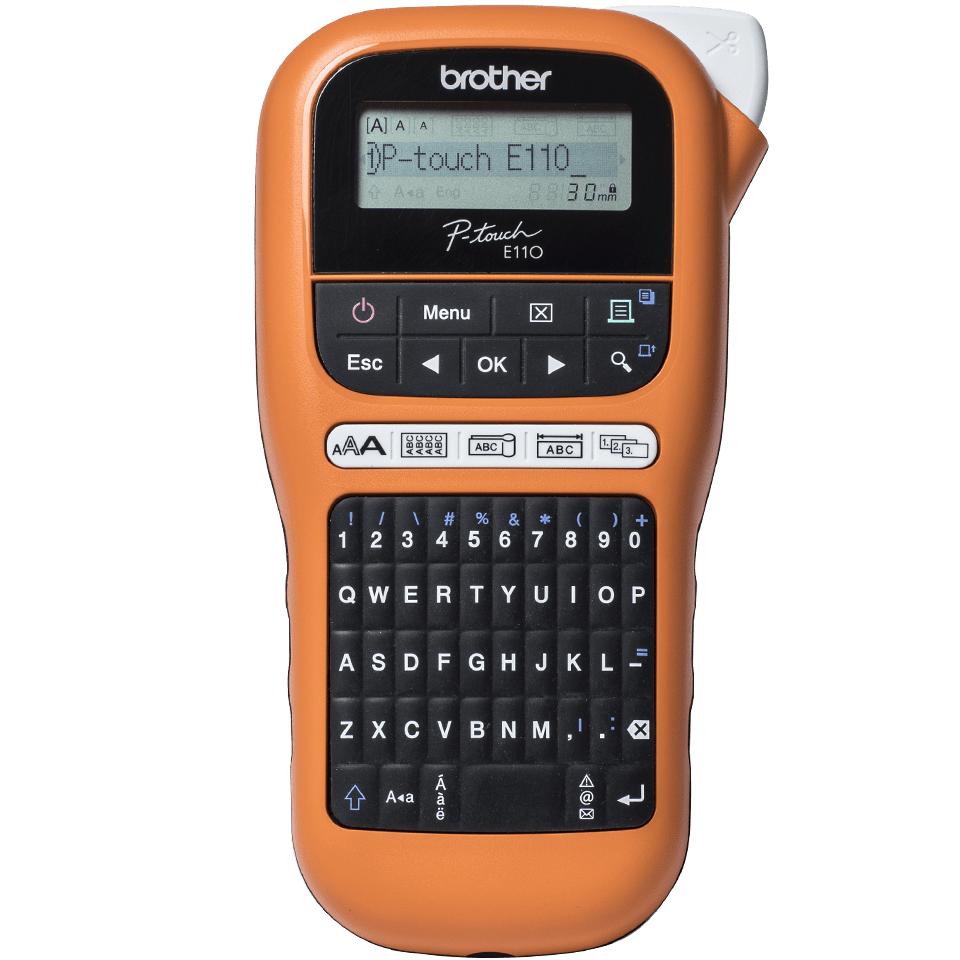 brother P-touch E110 Beschriftungsgerät schwarz, orange