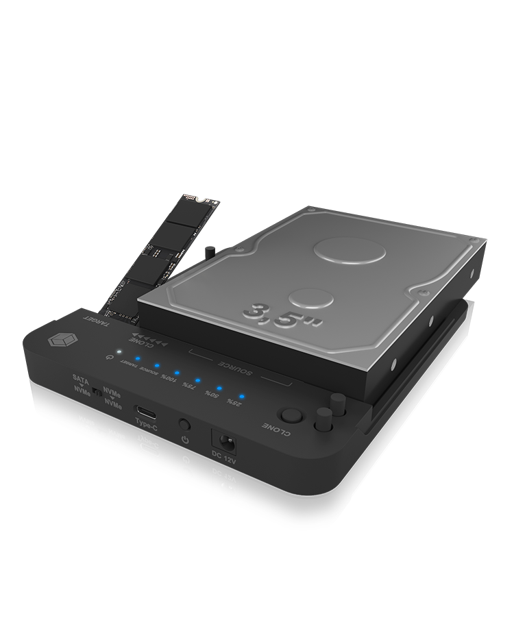Docking- & Klonstation IcyBox M.2 NVMe SSD zweifach retail