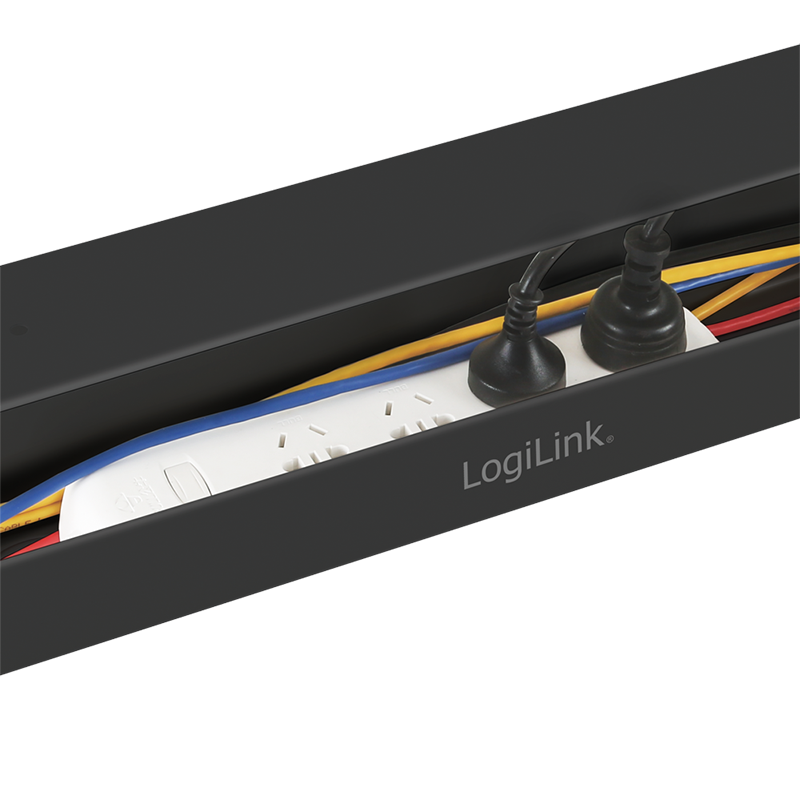 Logilink Kabelsmanagementsystem m.Untertischmontage, schwarz