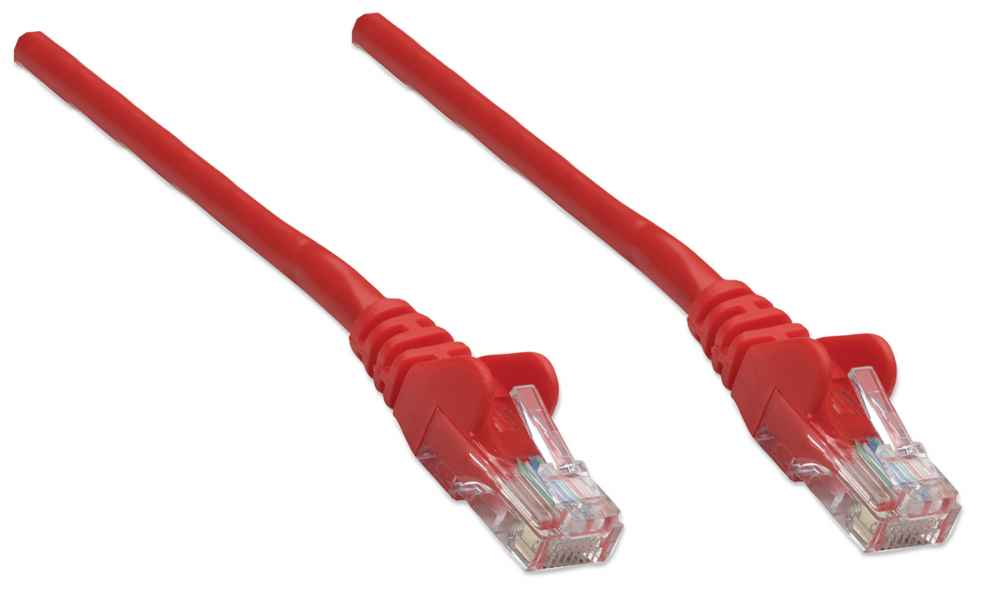 INTELLINET Netzwerkkabel Cat6 U/UTP 1m rot CCA RJ-45 Stecker / RJ-45 Stecker vergoldete Kontakte