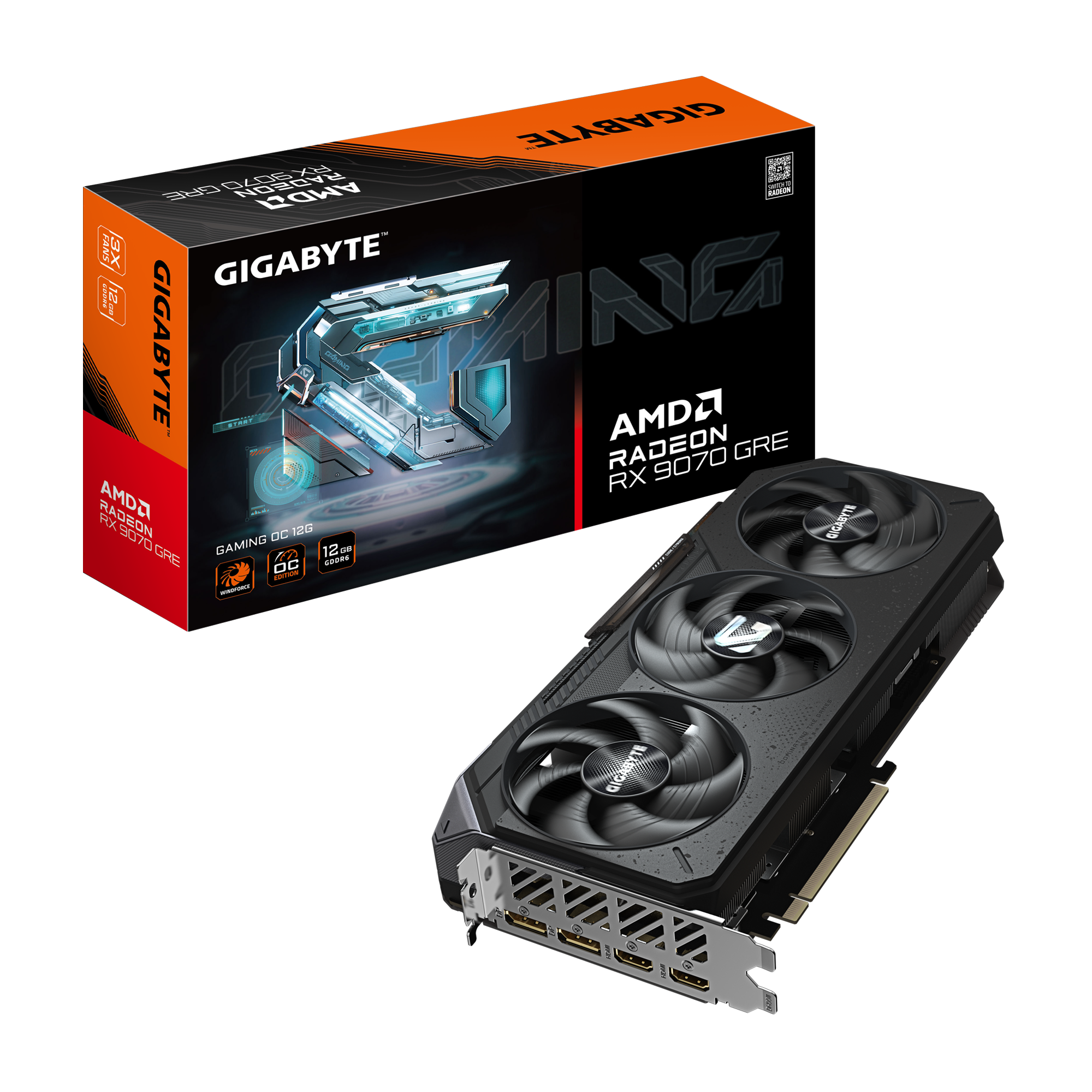 GIGABYTE Radeon RX 9070 GRE GAMING OC 12GB GDDR6 2xHDMI 2xDP