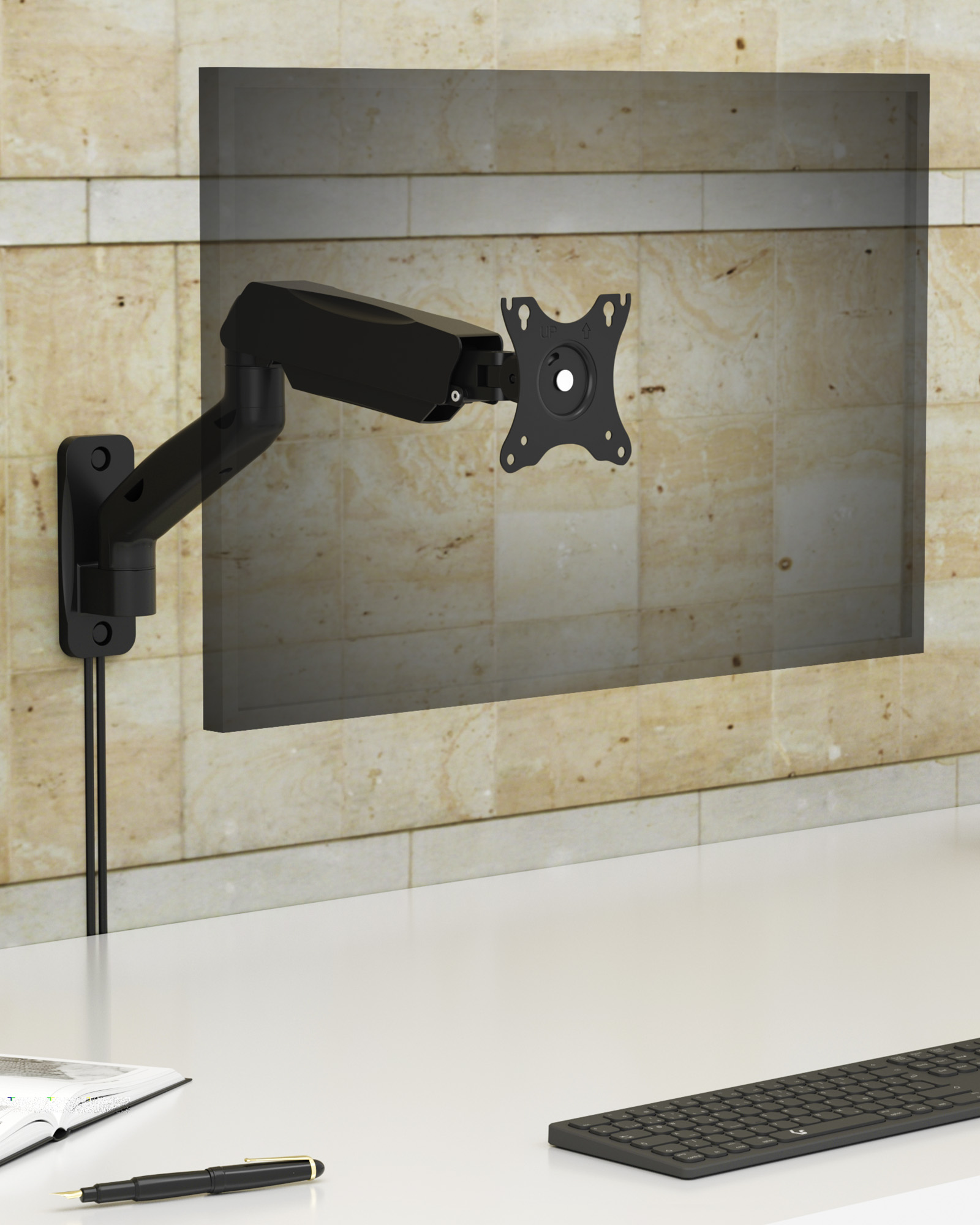 Monitorständer IcyBox 1 Monitor mit Wandhalterung