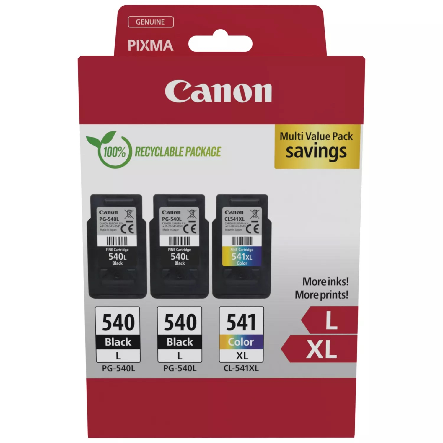 Canon PG-540Lx2/CL-541XL schwarz, color Druckköpfe, 3er-Set