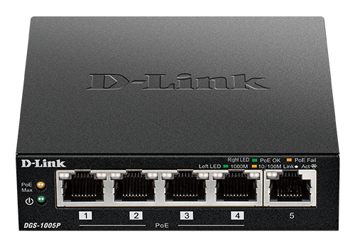 5-PORT DESKTOP POE+ SWITCH GIGABIT