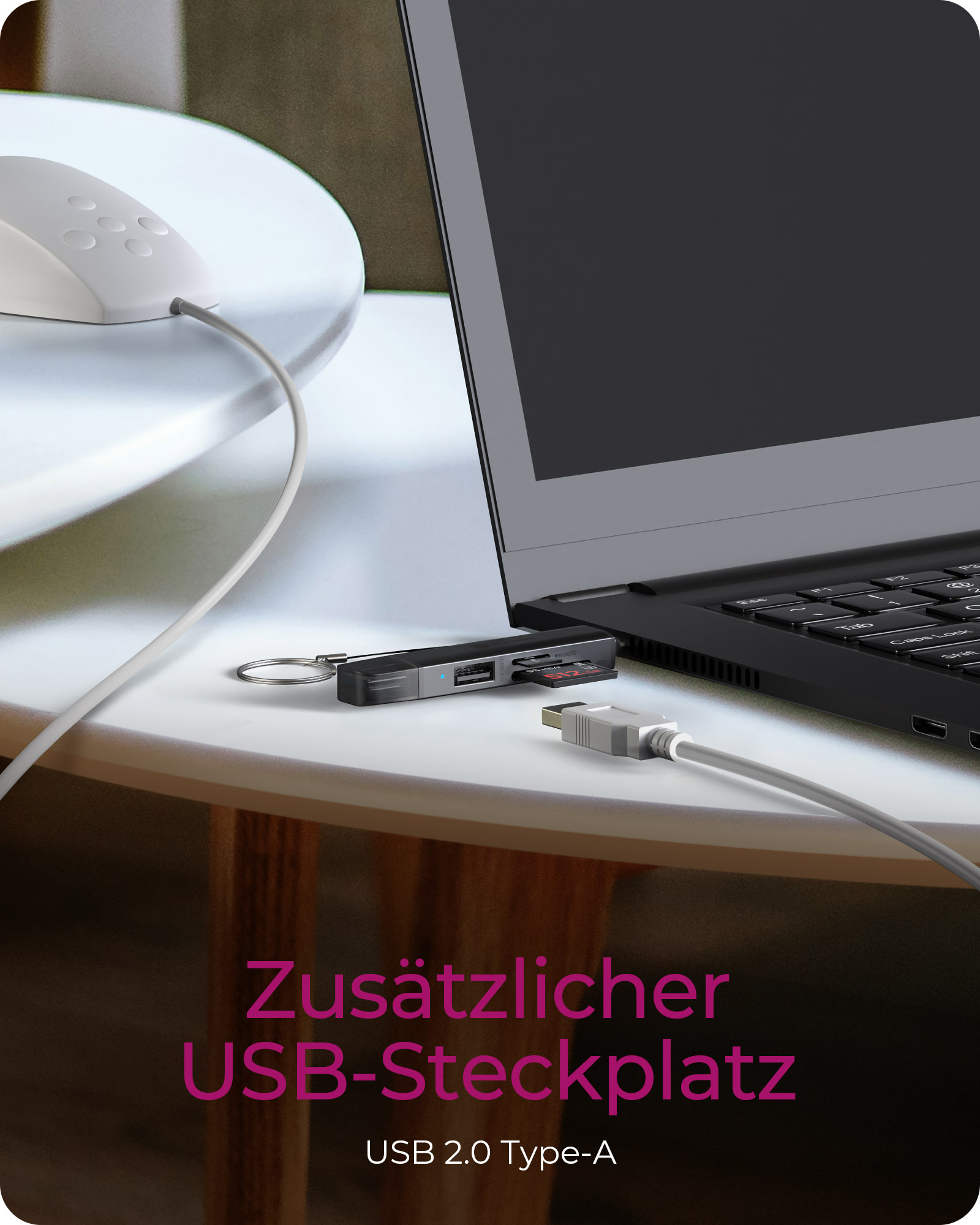 Adapter IcyBox USB 3.2 Gen1 3-in-1 Kartenleser USB Type-C/A