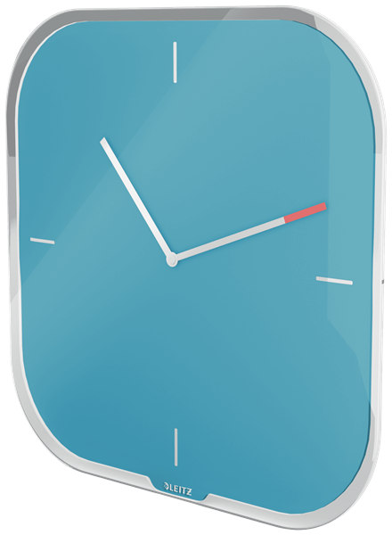 LEITZ Wanduhr Cosy blau Sicherheitsglas 30,0 x 30,0 cm