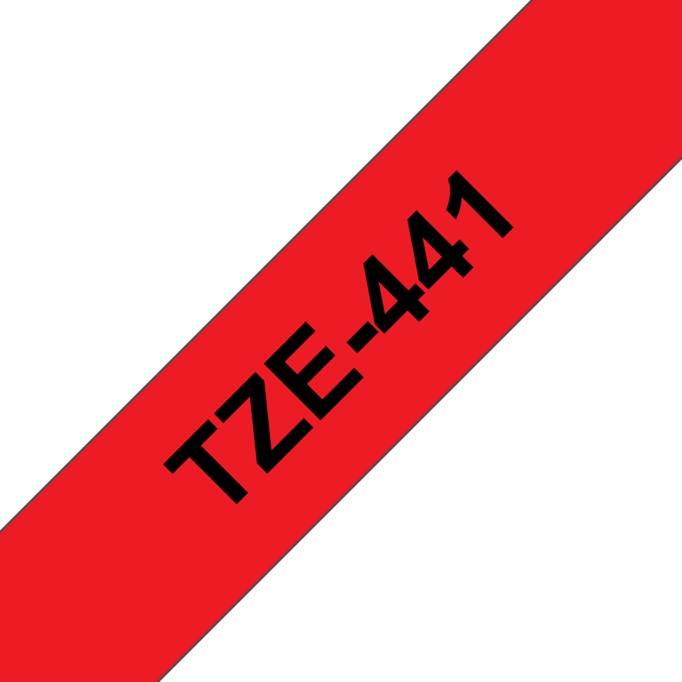 TZE-441 LAMINATED TAPE 18MM 8M BLACK ON RED