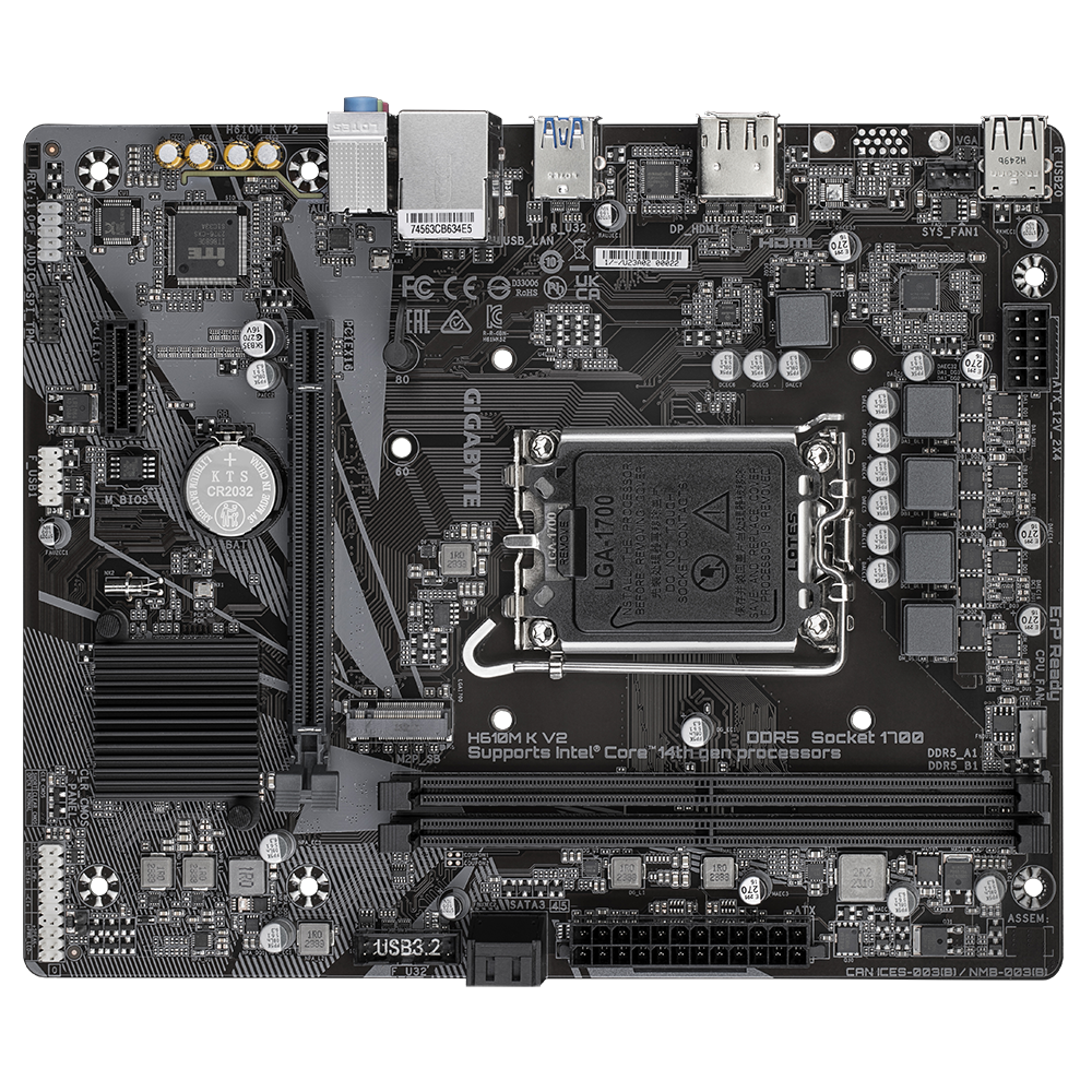 Gigabyte H610M K V2 (H610,S1700,mATX,DDR5)