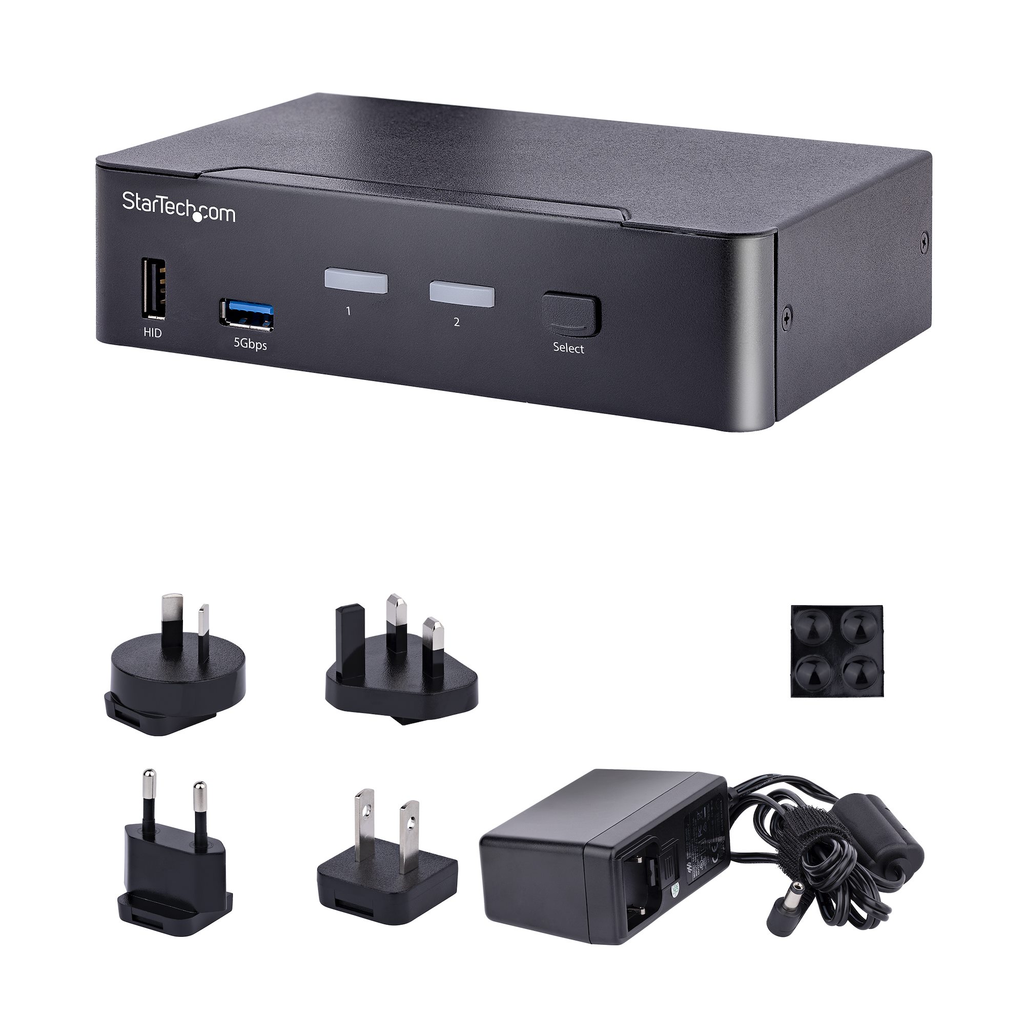 STARTECH.COM 2 Port USB C KVM Switch KVM Umschalter mit 4K 60Hz DisplayPort Thunderbolt 3/4 und USB C DP Alt Mode Audio USB A Hub