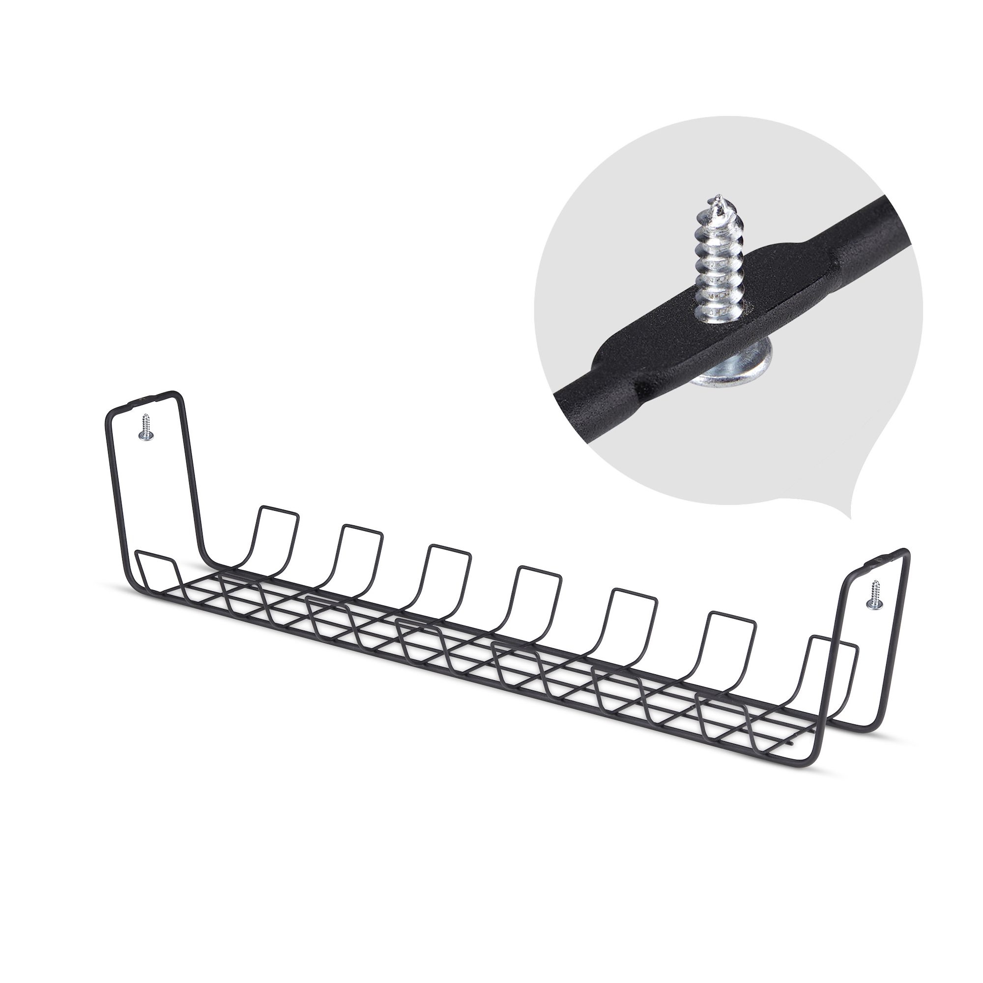 STARTECH.COM Untertisch Kabelmanagement Ablage 615mm langes Metall Gitter Kabelorganizer Schraubmontage Steckdosenleisten Ablage