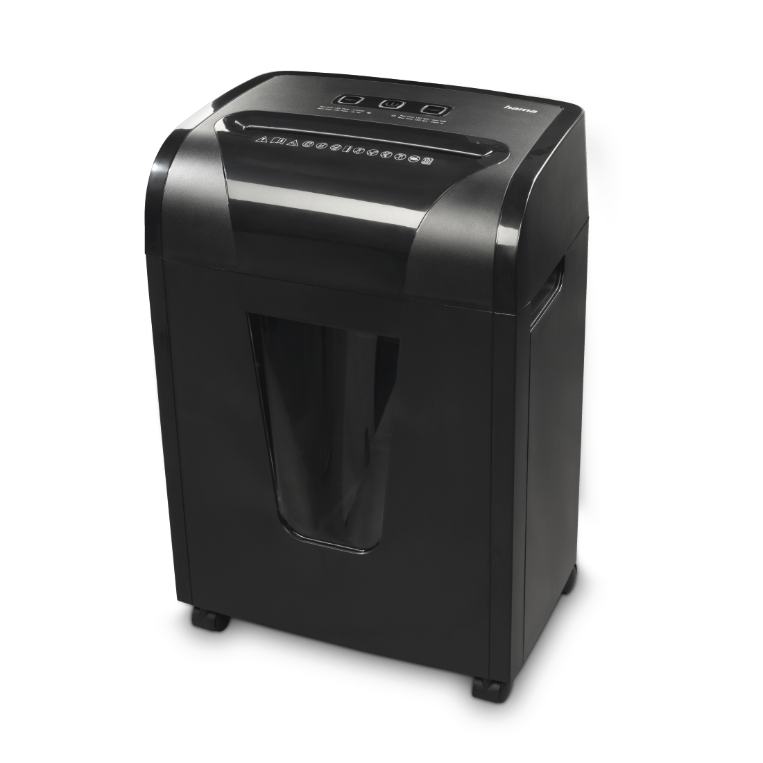 hama Premium M10+ Aktenvernichter mit Partikelschnitt P-5, 2 x 12 mm, bis 10 Blatt, schwarz
