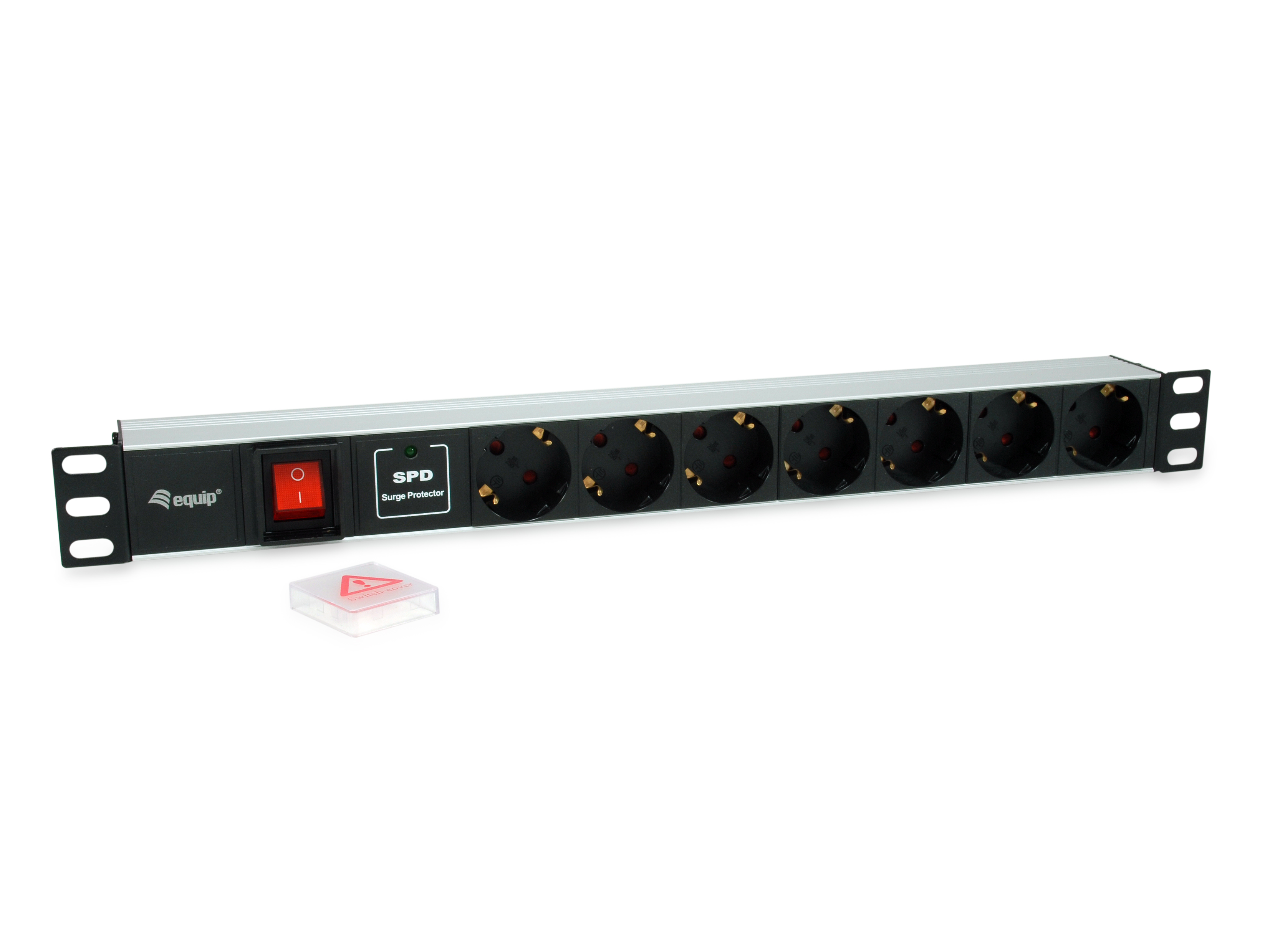 Equip 19 Steckdosenleiste 7xSchuko+Switch->St.90°ÜSS Alu.