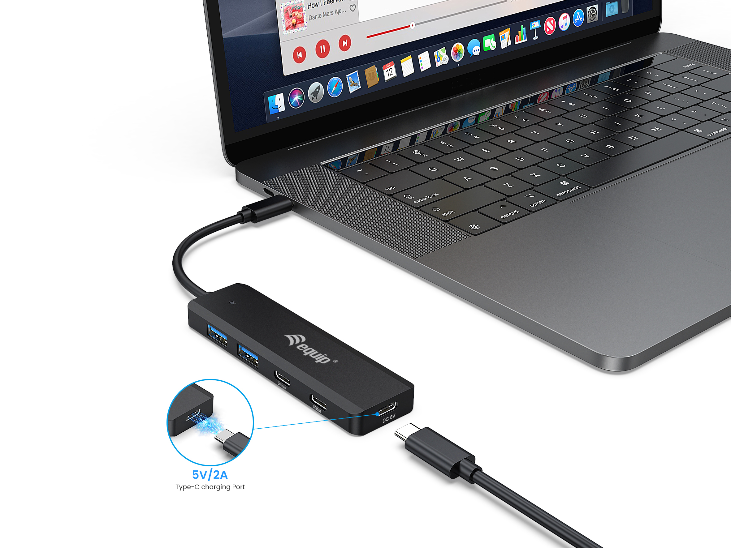 Equip 4-Port USB-C3.2-Hub->2xUSB-A 3.0/2xUSB-C/USB-C 5Gbps
