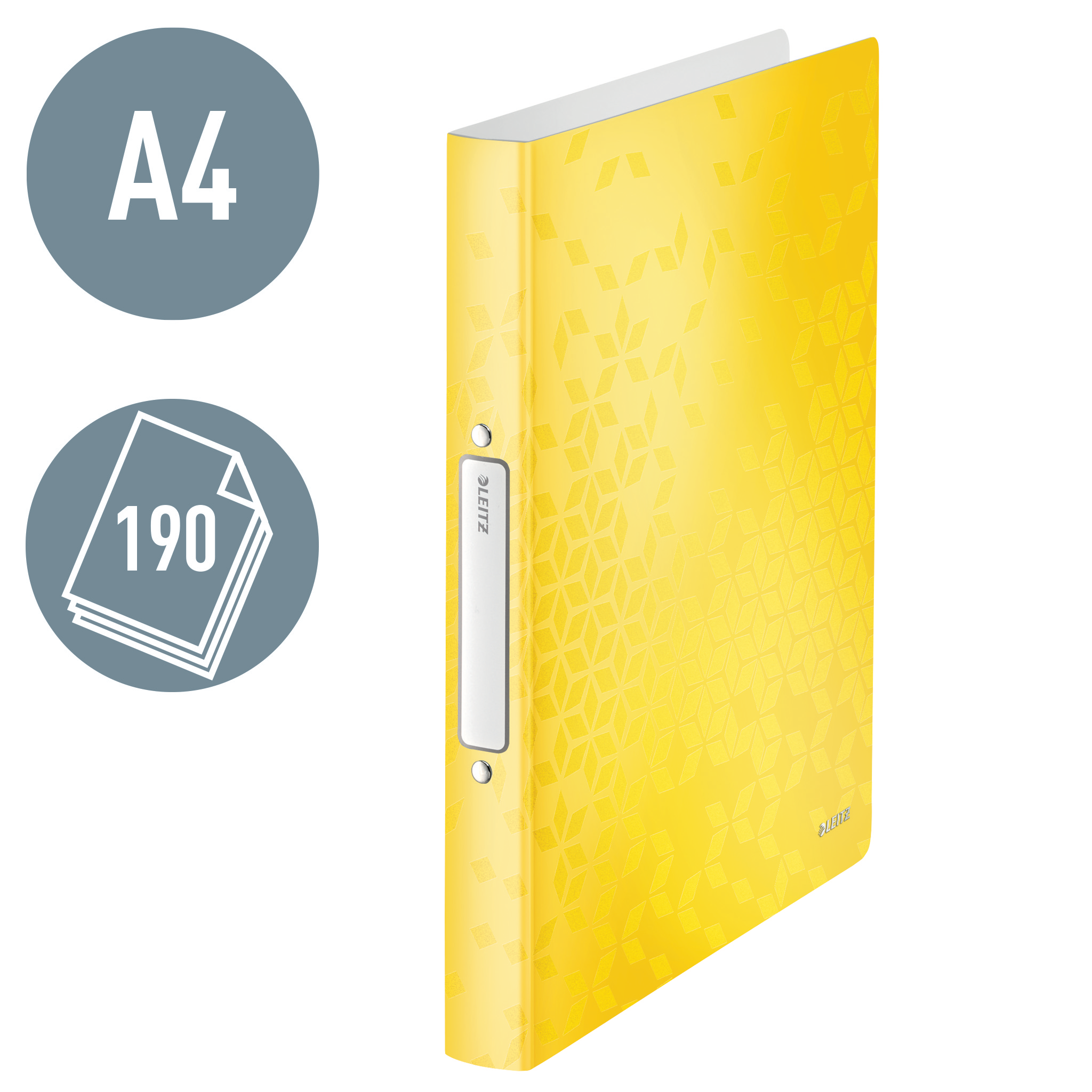 LEITZ WOW Ringbuch 2-Ringe gelb 3,2 cm DIN A4, 1 St.