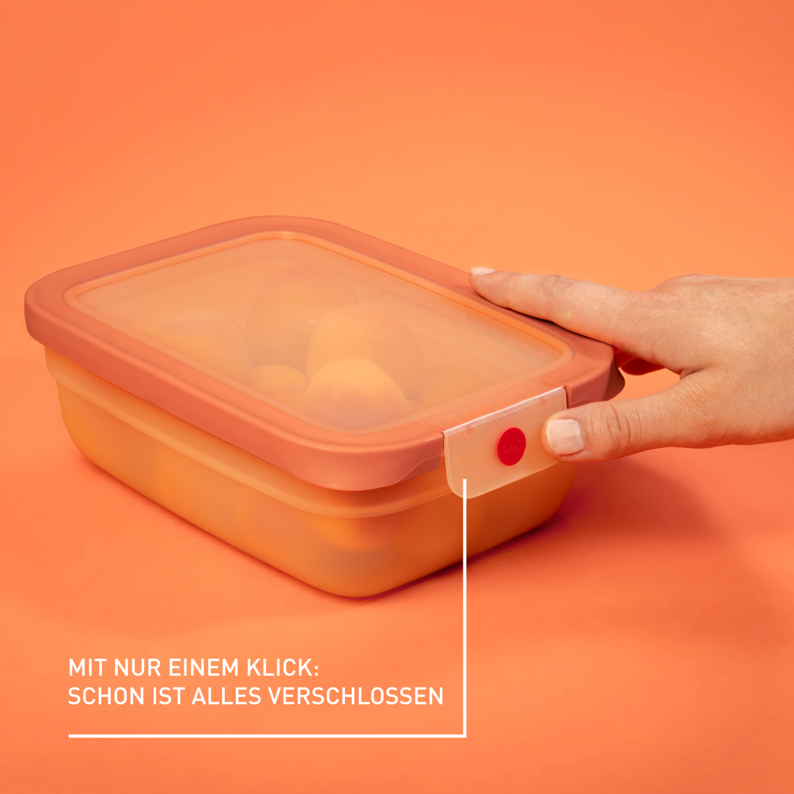 emsa Frischhaltedose ONECLICK 7,3 cm hoch orange 1,2 l, 1 St.