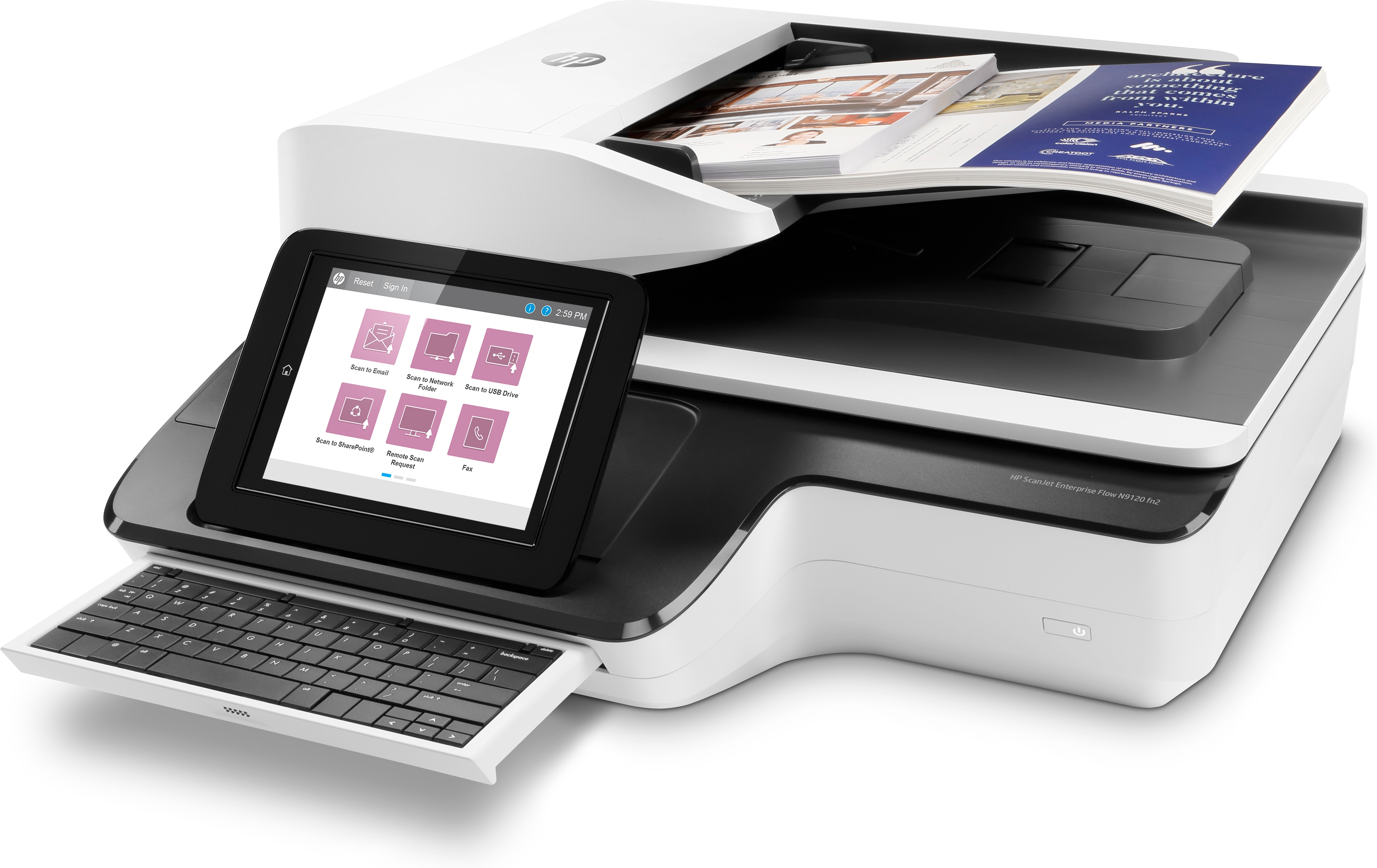 HP ScanJet Enterprise Flow N9120 fn2 Document scanner CIS Duplex 297x864mm 600dpix600dpi 120ppm ADF 200sheets 20000scans USB LAN