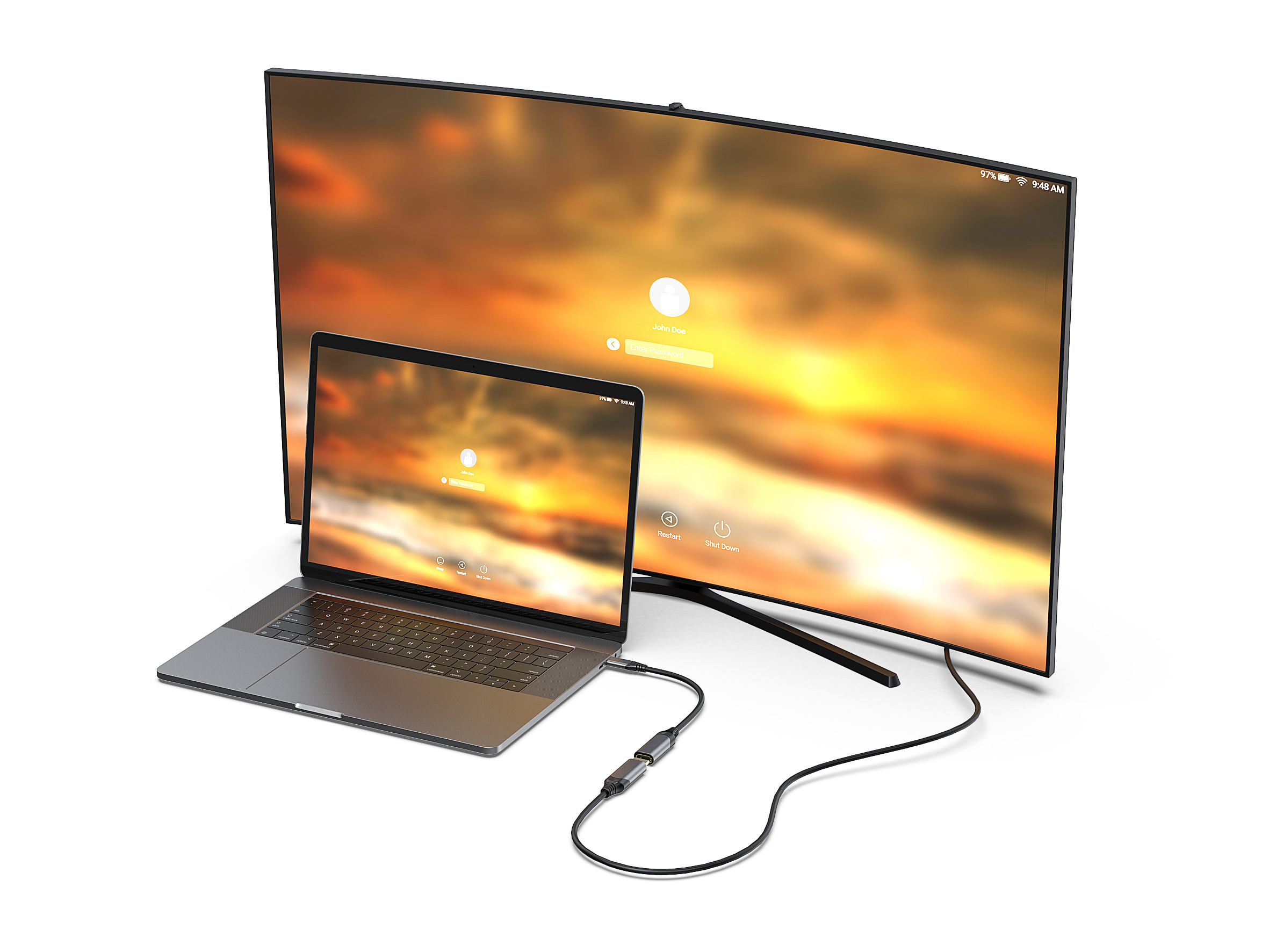 Equip Adapter USB-C->HDMI2.1 St/Bu 8K/ 60Hz 0.15m PVC