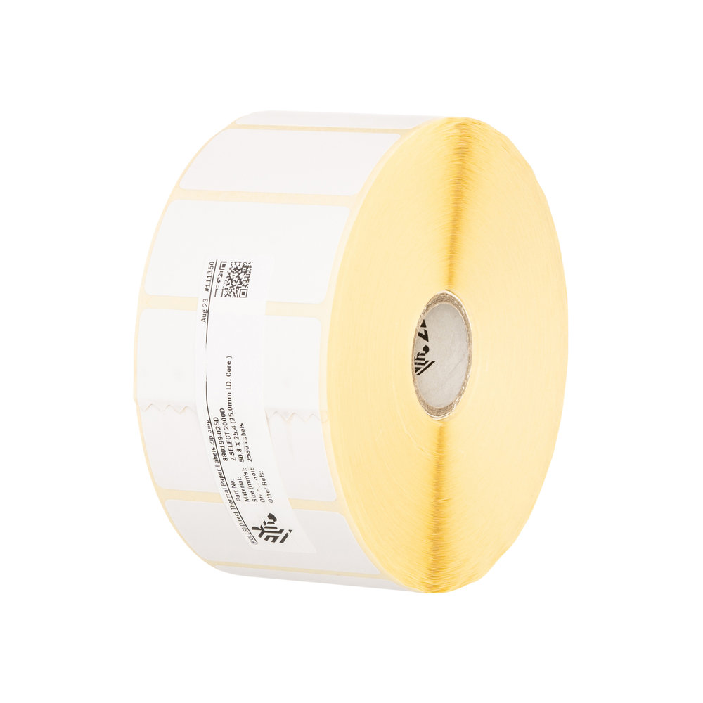 ZEBRA Etikettenrollen für Etikettendrucker 800262-125 weiß, 57,0 x 32,0 mm, 12 x 2100 Etiketten