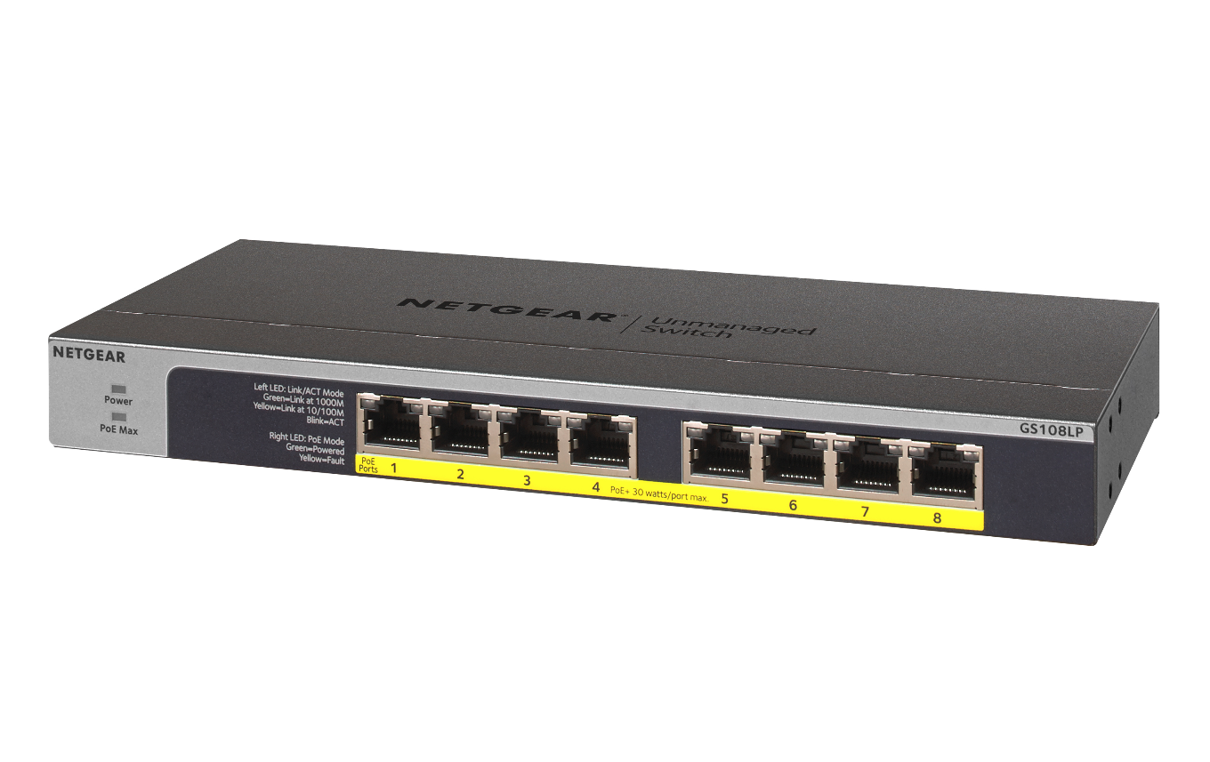 NETGEAR Switch 8-port 10/100/1000 GS108LP-100EUS