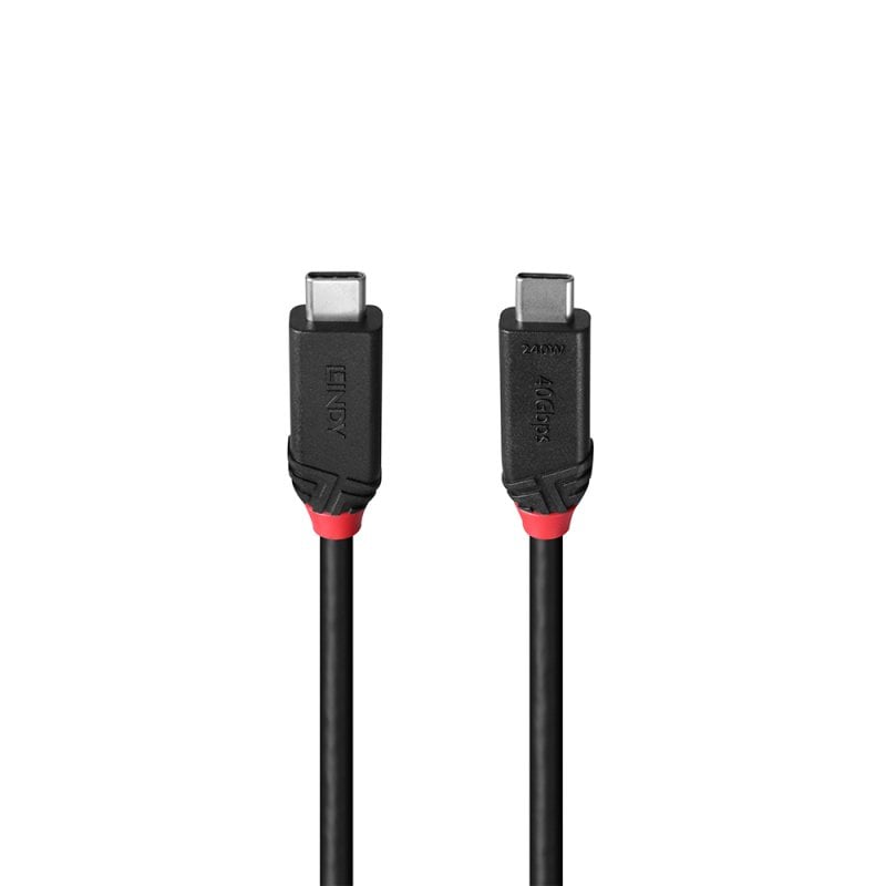 LINDY 0,5m USB4 240W Typ C Kabel Black Line