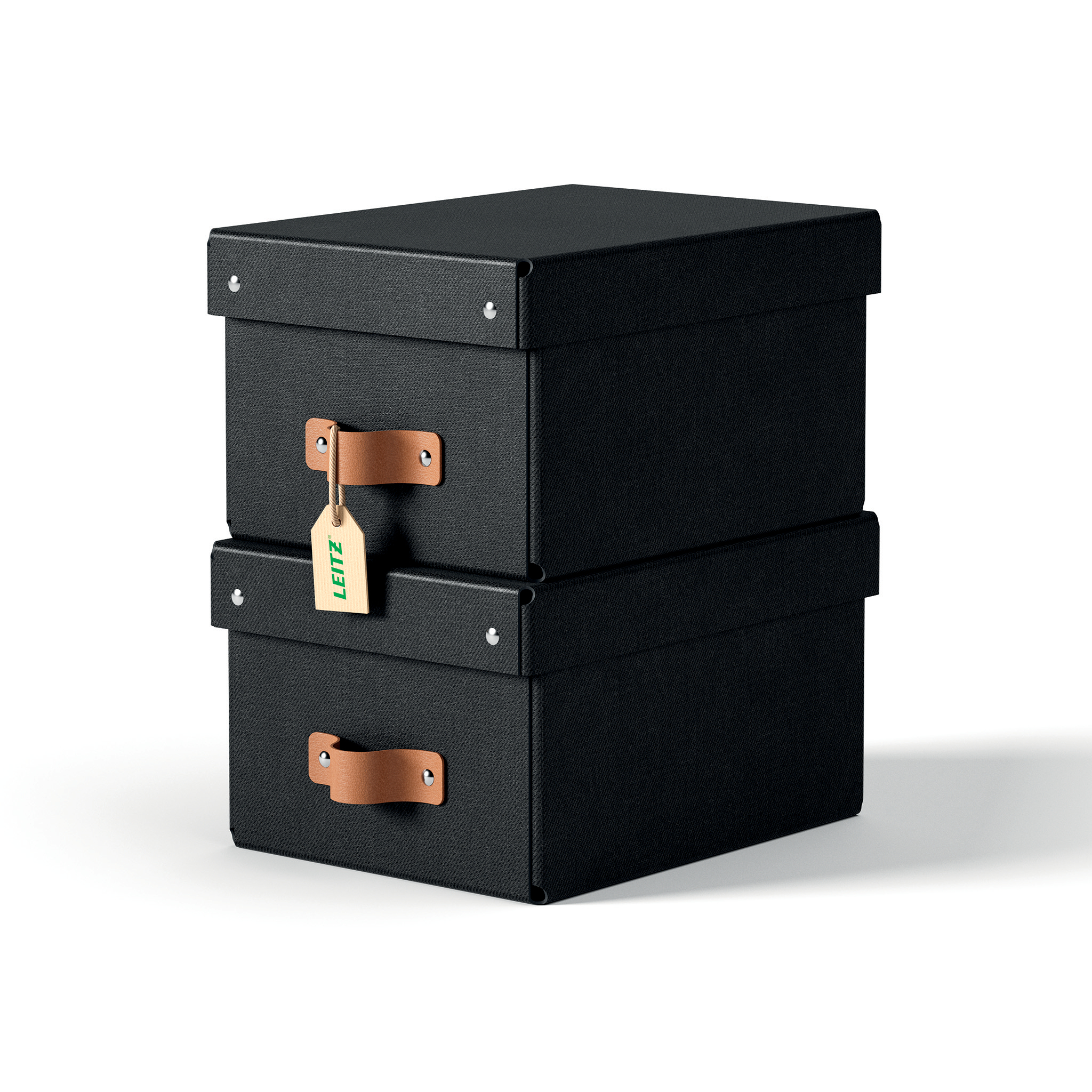 LEITZ Puro Aufbewahrungsboxen 7,0 l schwarz 20,0 x 28,0 x 15,0 cm, 2 St.