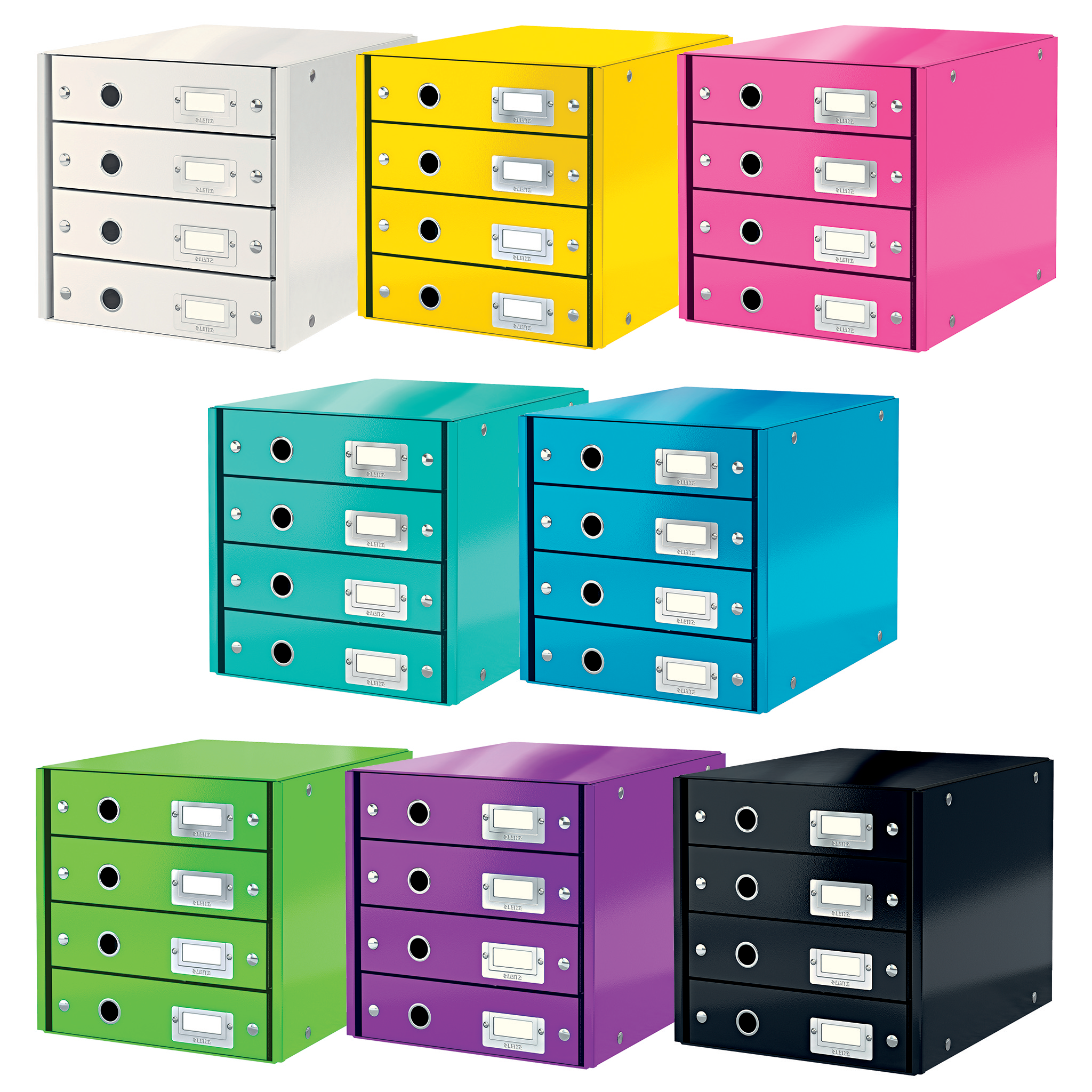 LEITZ Schubladenbox Click & Store grün 60490054, DIN A4 mit 4 Schubladen, 1 St.