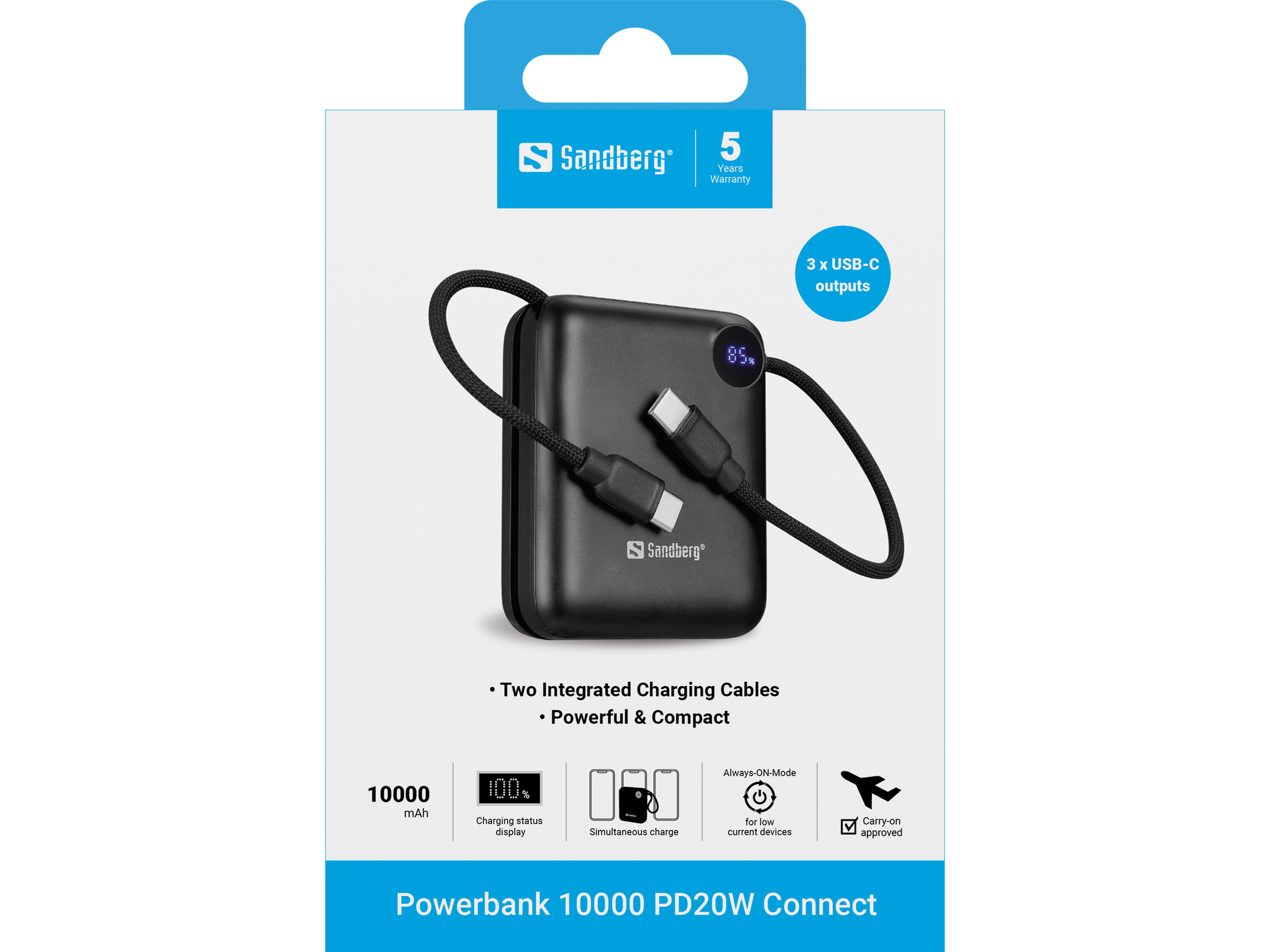 SANDBERG Powerbank 10000 PD20W Connect