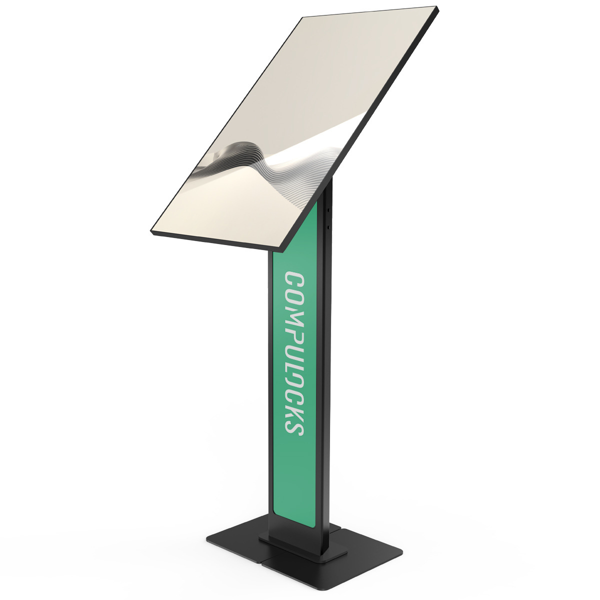 VESA BRANDABLE FLOOR STAND WITH A LARGE BASE PLATE - BLACK