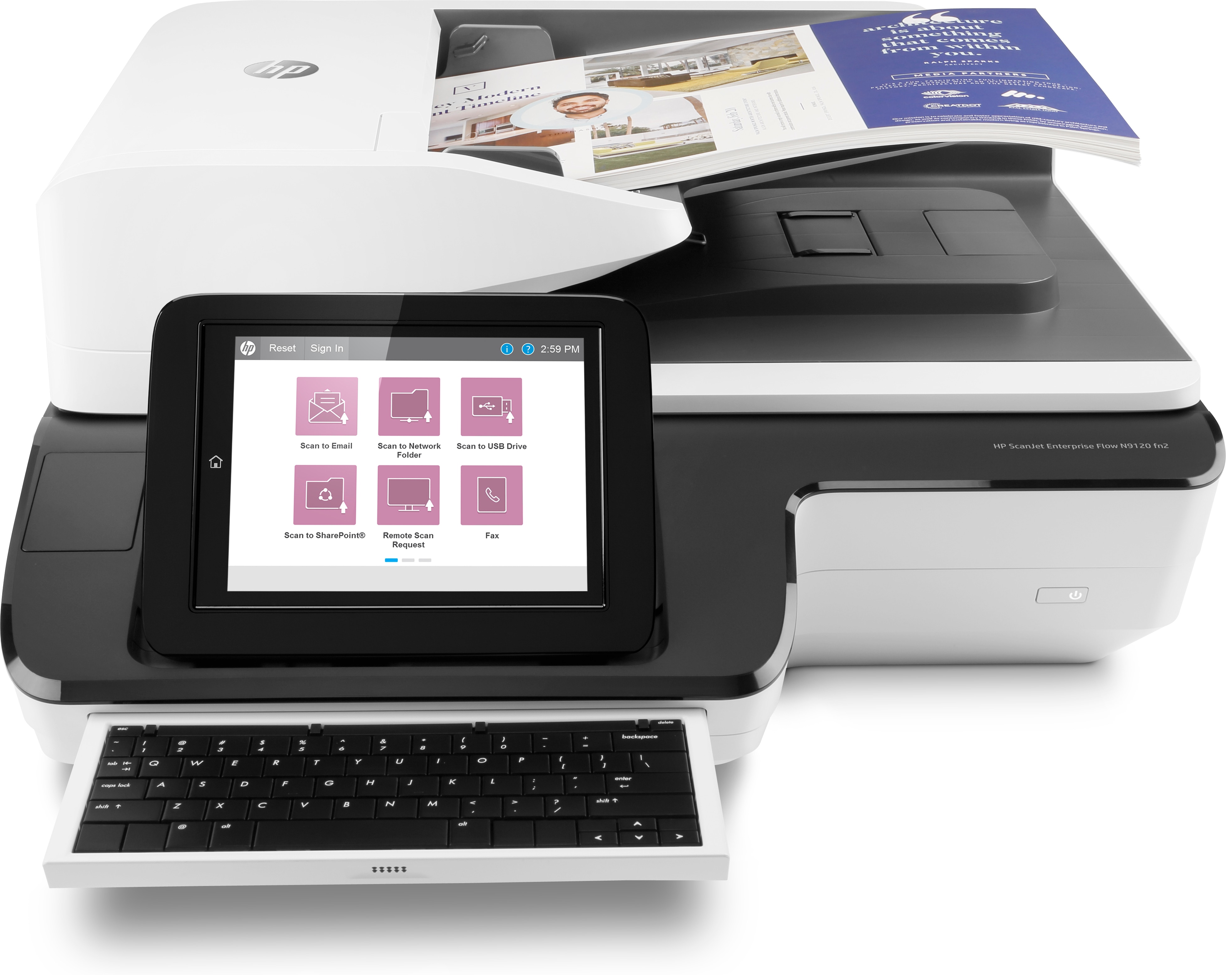 HP ScanJet Enterprise Flow N9120 fn2 Document scanner CIS Duplex 297x864mm 600dpix600dpi 120ppm ADF 200sheets 20000scans USB LAN
