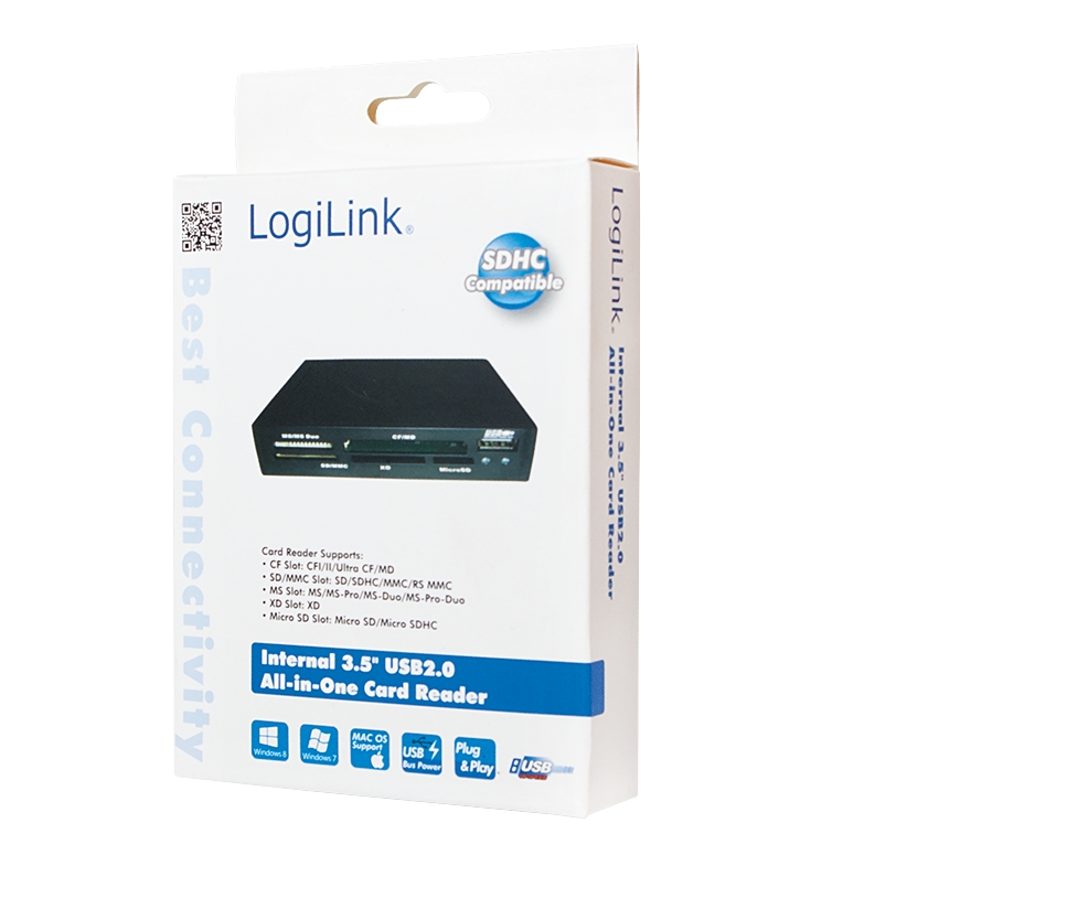Logilink Card Reader 8.9cm (3,5) USB Front intern