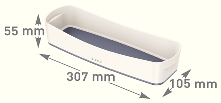LEITZ MyBox Aufbewahrungsbox 0,6 l perlweiß/grau 30,7 x 10,5 x 5,5 cm, 1 St.