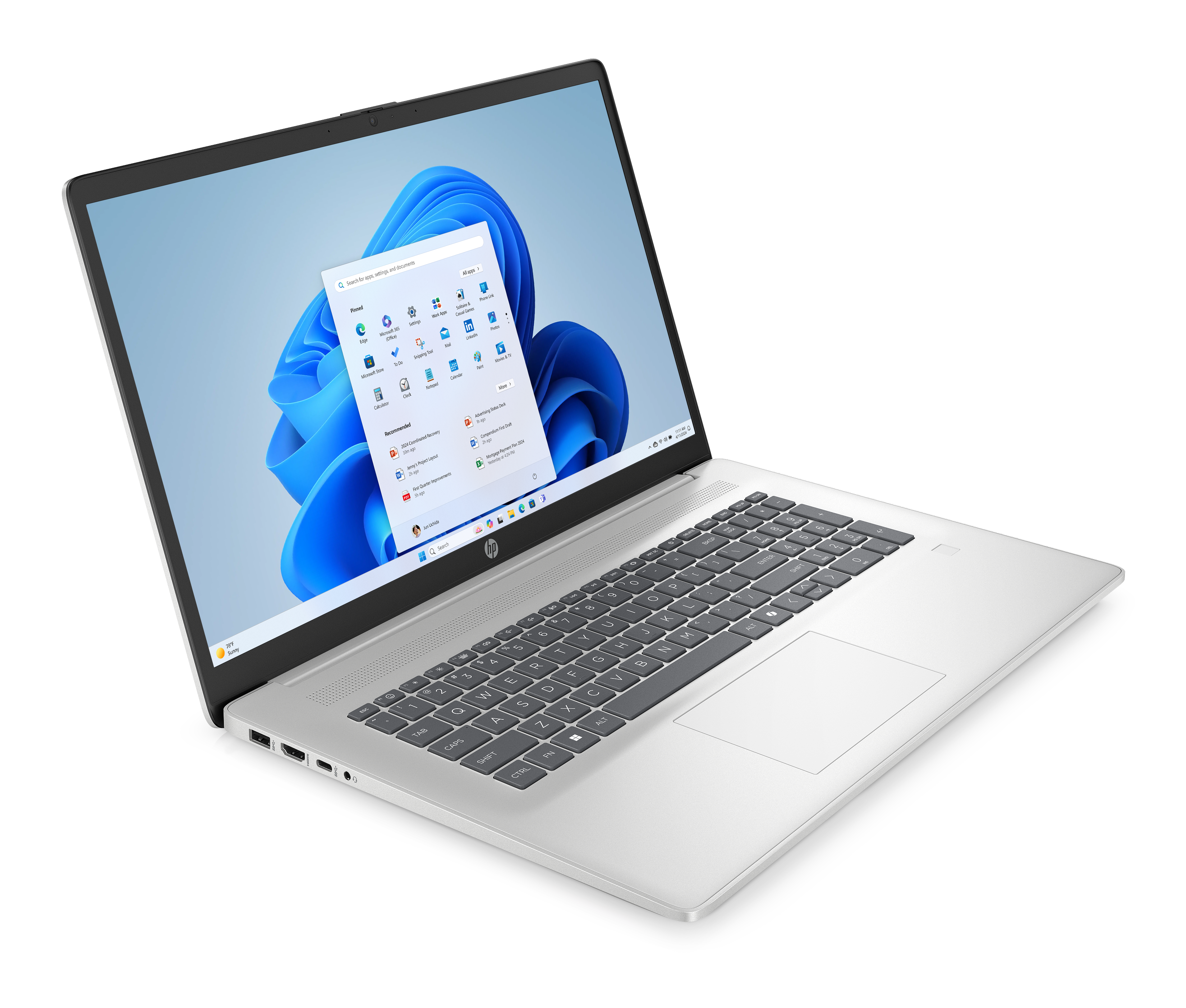 HP 17-cp2057ng C6RF7EA Laptop 43,9 cm (17,3 Zoll), 16 GB RAM, 1 TB SSD, AMD Ryzen 5 7520U