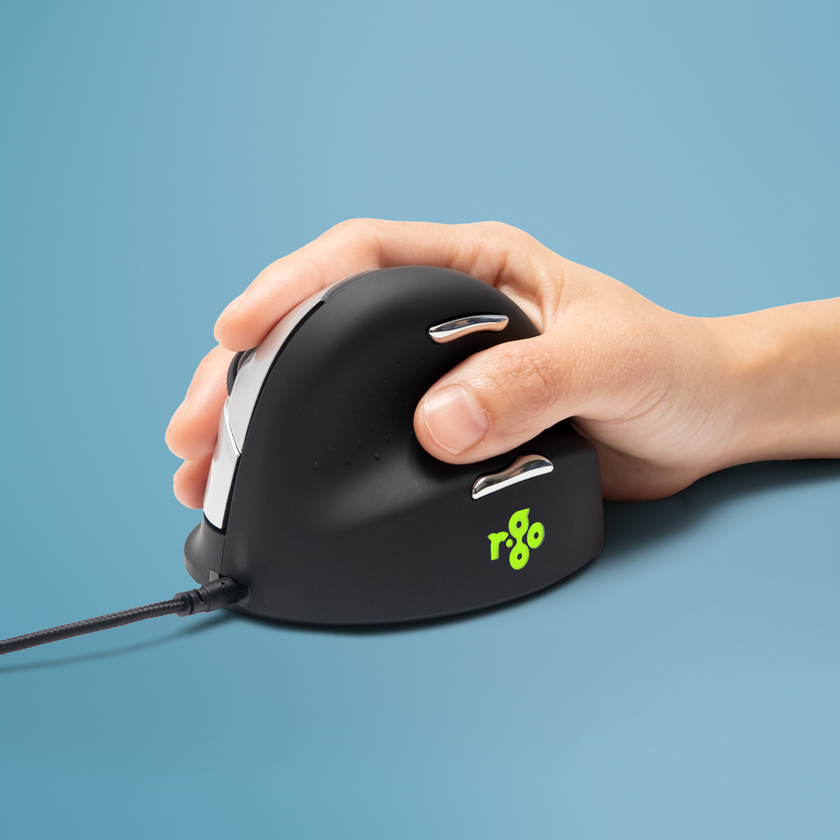 R-Go Maus HE ergonomisch rechts USB mittel schw./silb retail